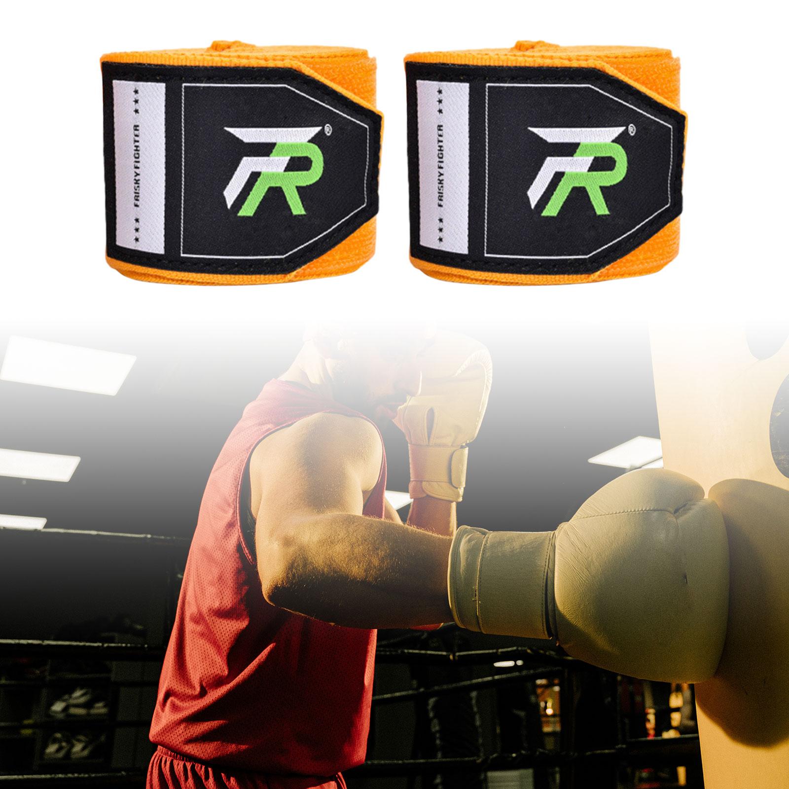 2x Boxing Hand Wraps 300cm Kickboxing Hand Wraps for Workout Sparring Karate Yellow