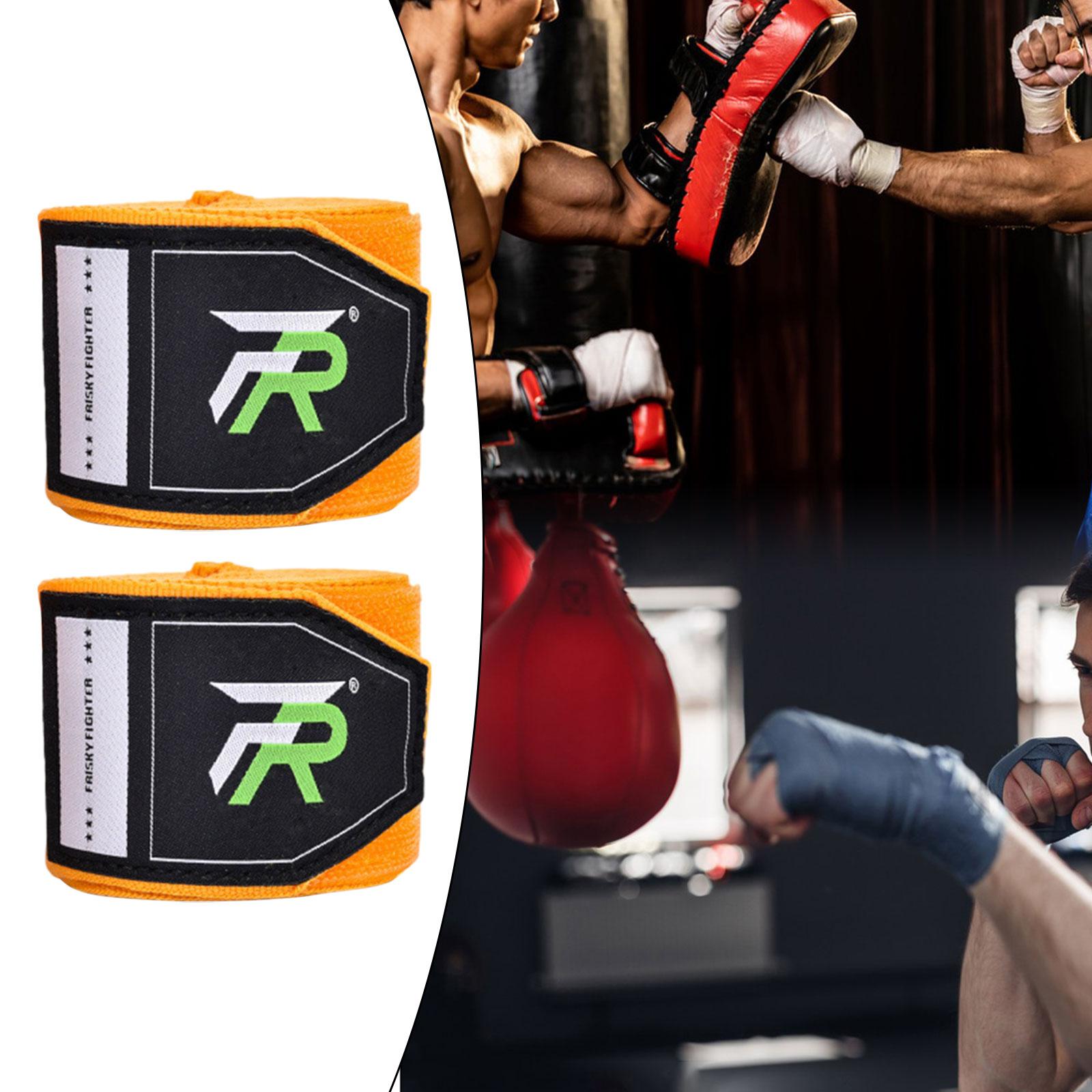 2x Boxing Hand Wraps 300cm Kickboxing Hand Wraps for Workout Sparring Karate Yellow