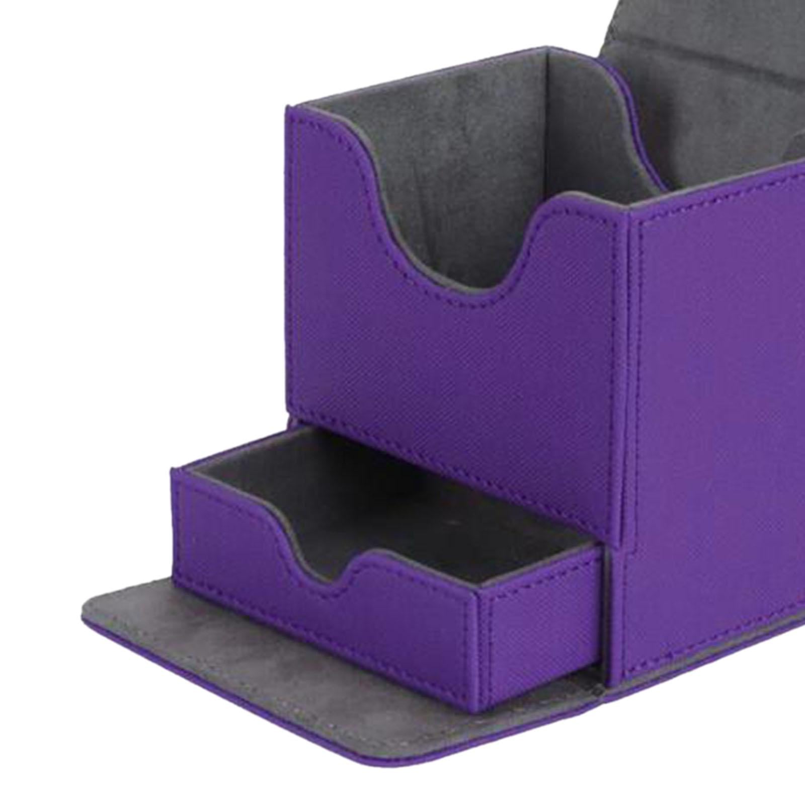 Trading Card Deck Box Large Size Card Storage Box for Tcg Cards Album purple