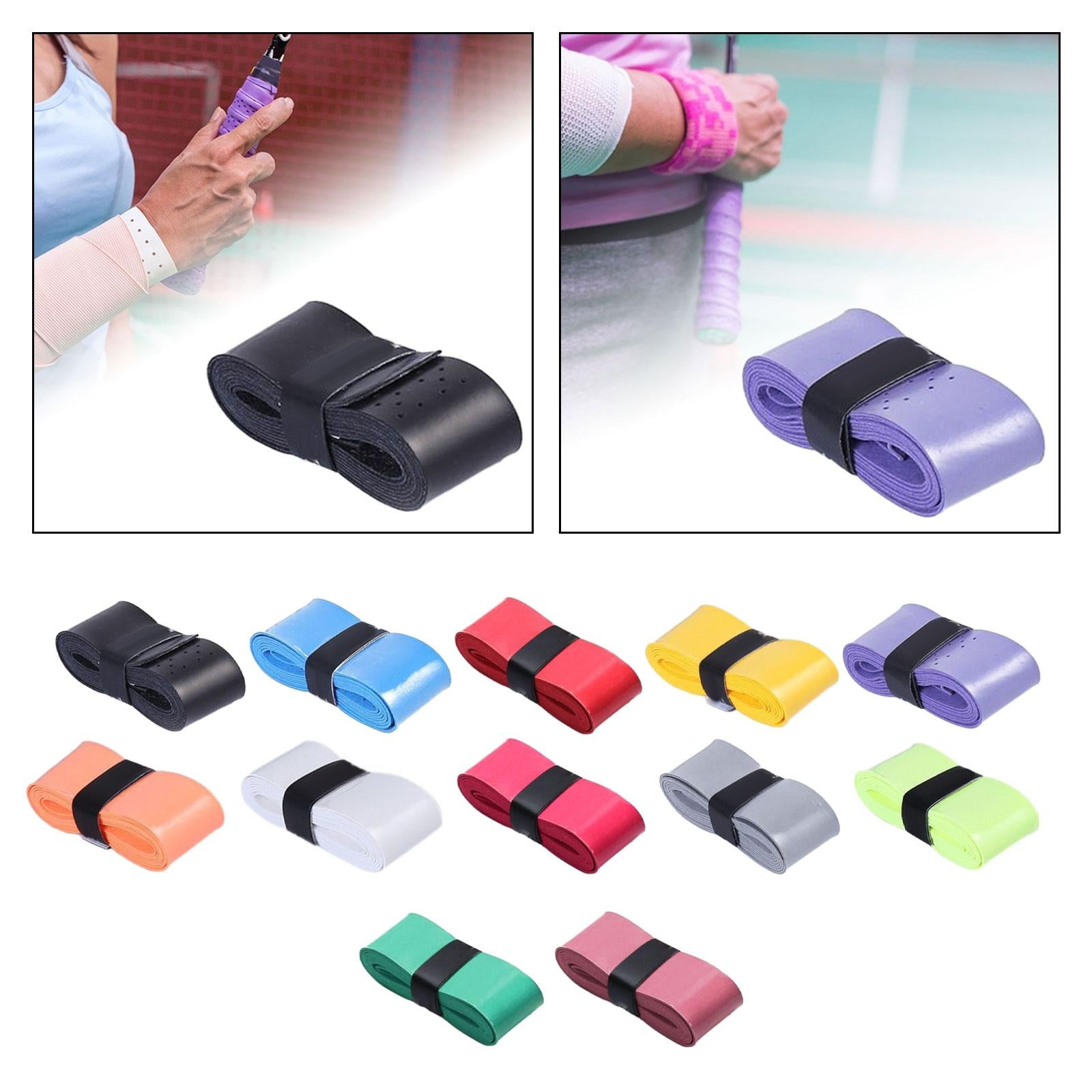 4xTennis Racket Grip Tape Fishing Rod Sweat Absorbing Nonslip Sweat Sport Band black