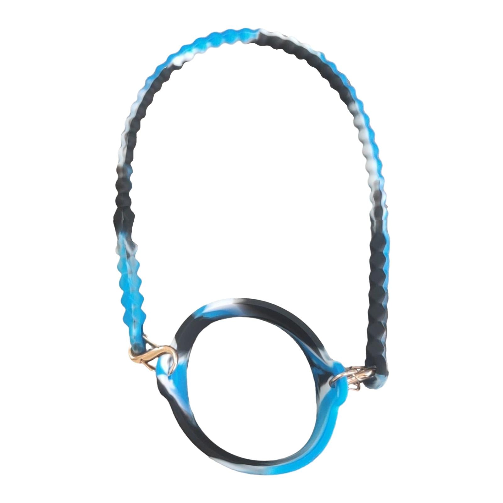 Water Bottle Handle Strap Soft Durable Silicone Water Bottle Carrying Handle Blue Black