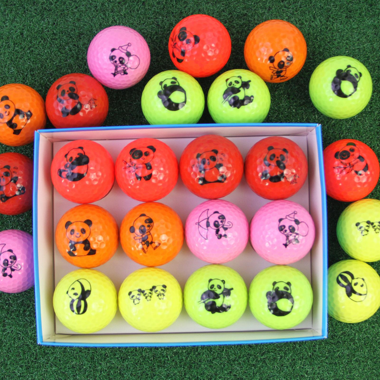 2Pcs Golf Balls Convenient Cartoon Panda Ball for Garden Indoor Outdoor Home green