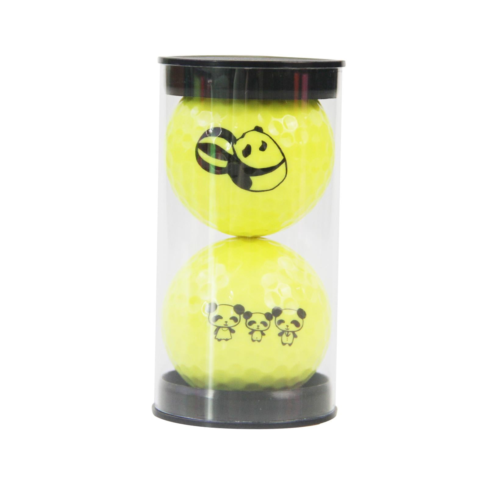 2Pcs Golf Balls Convenient Cartoon Panda Ball for Garden Indoor Outdoor Home green