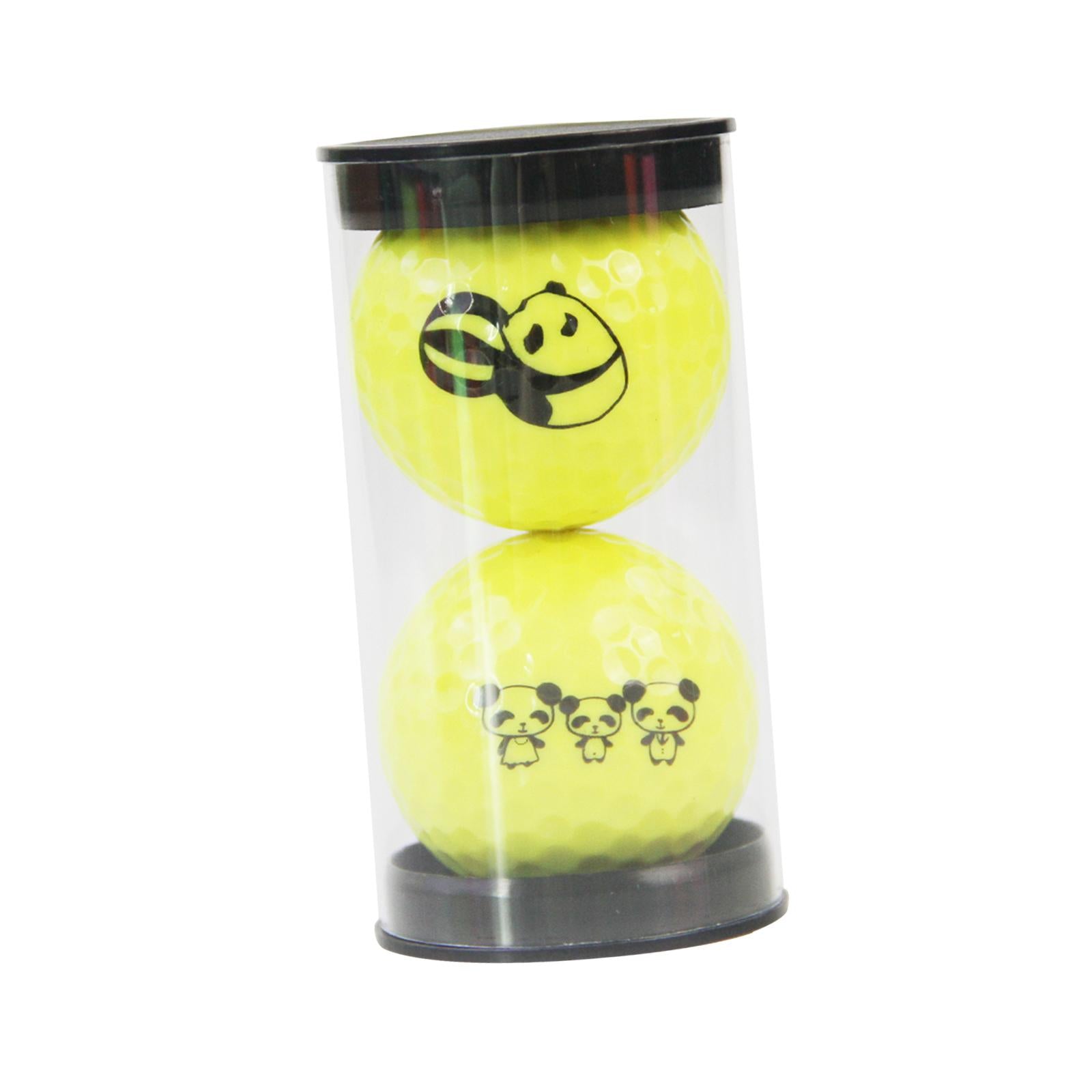 2Pcs Golf Balls Convenient Cartoon Panda Ball for Garden Indoor Outdoor Home green