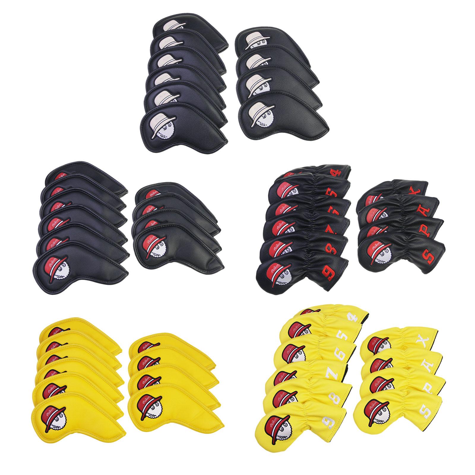 10Pcs Golf Club Covers Protective Covers for Golf Clubs Golf Iron Covers Set Black White