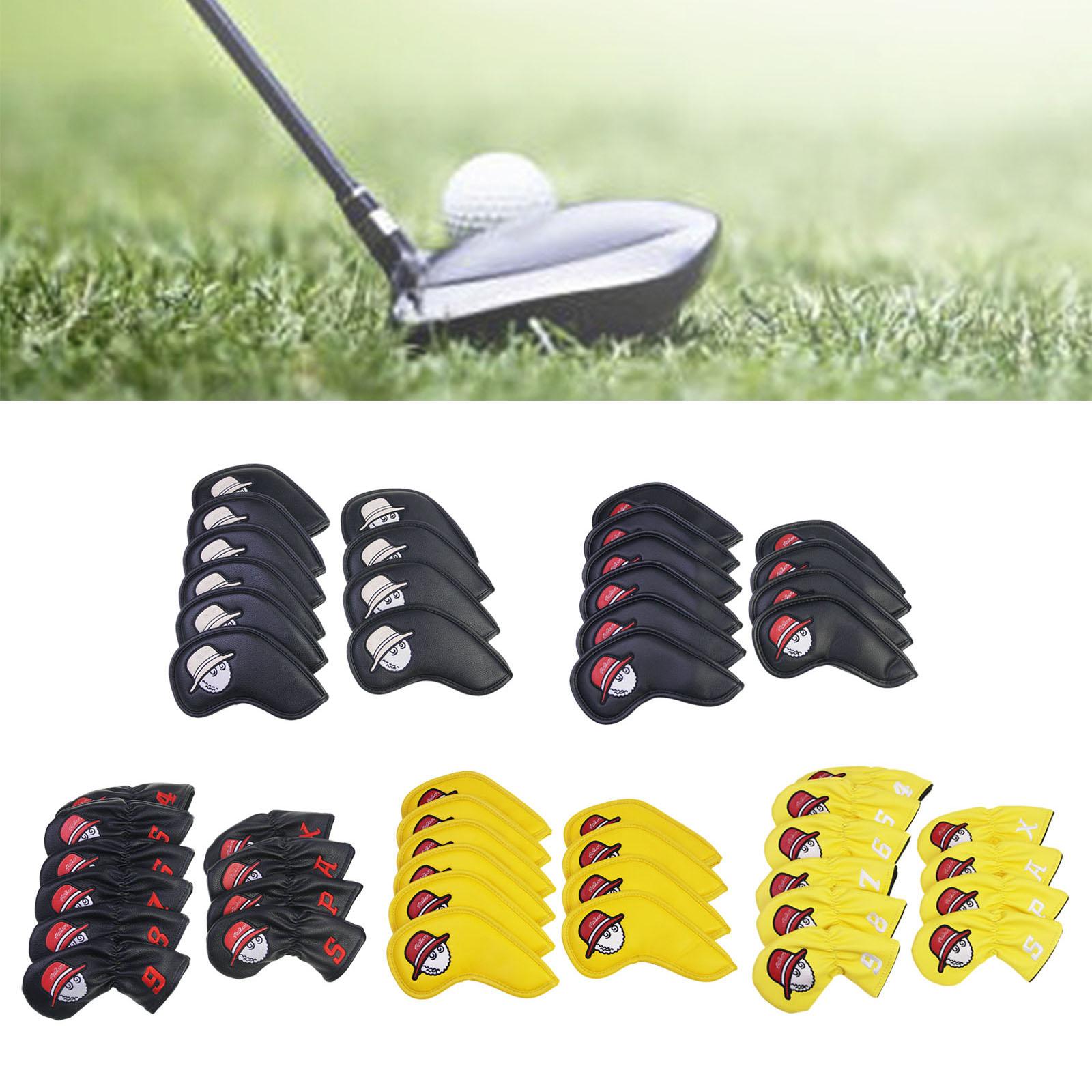 10Pcs Golf Club Covers Protective Covers for Golf Clubs Golf Iron Covers Set Black White