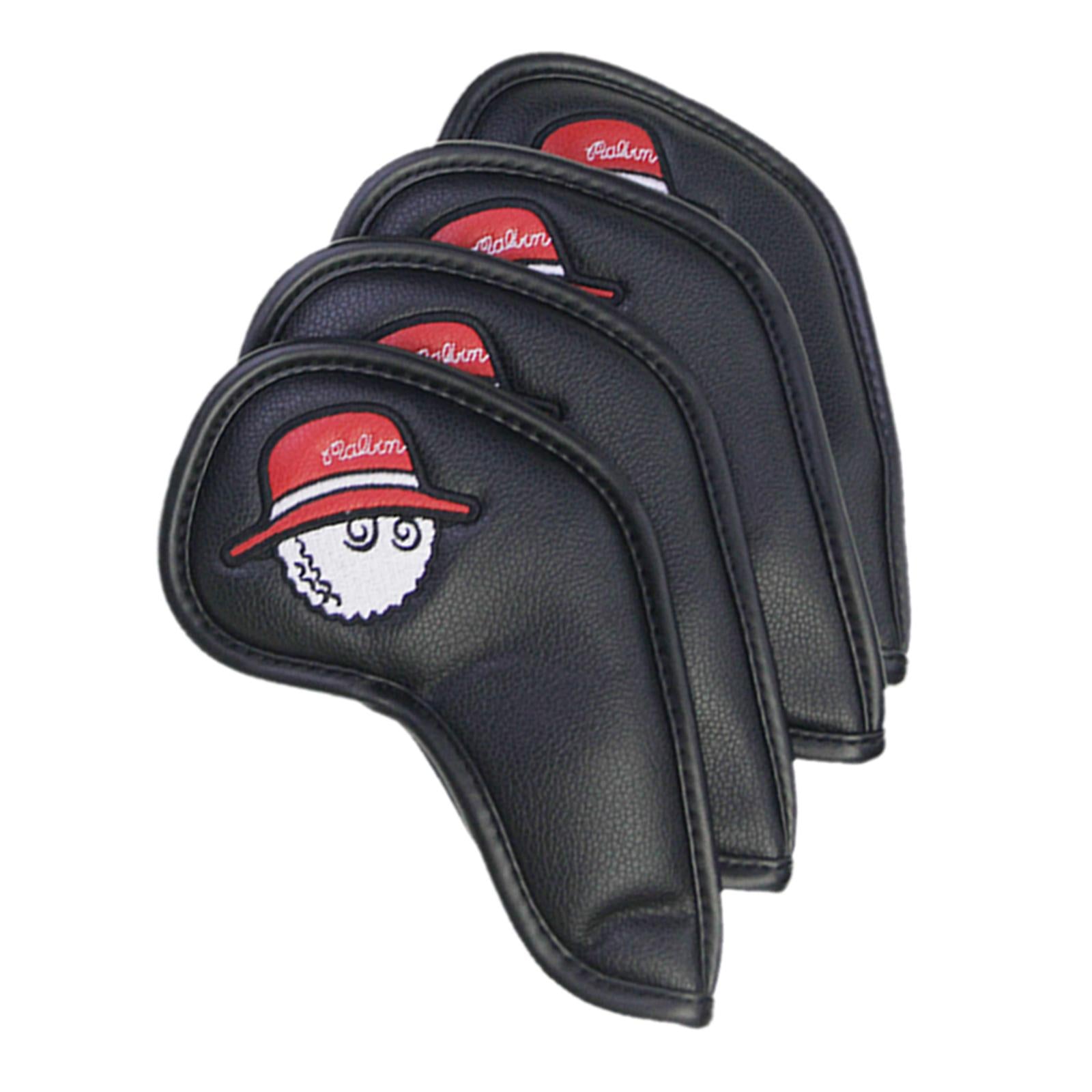 10Pcs Golf Club Covers Protective Covers for Golf Clubs Golf Iron Covers Set Black Red