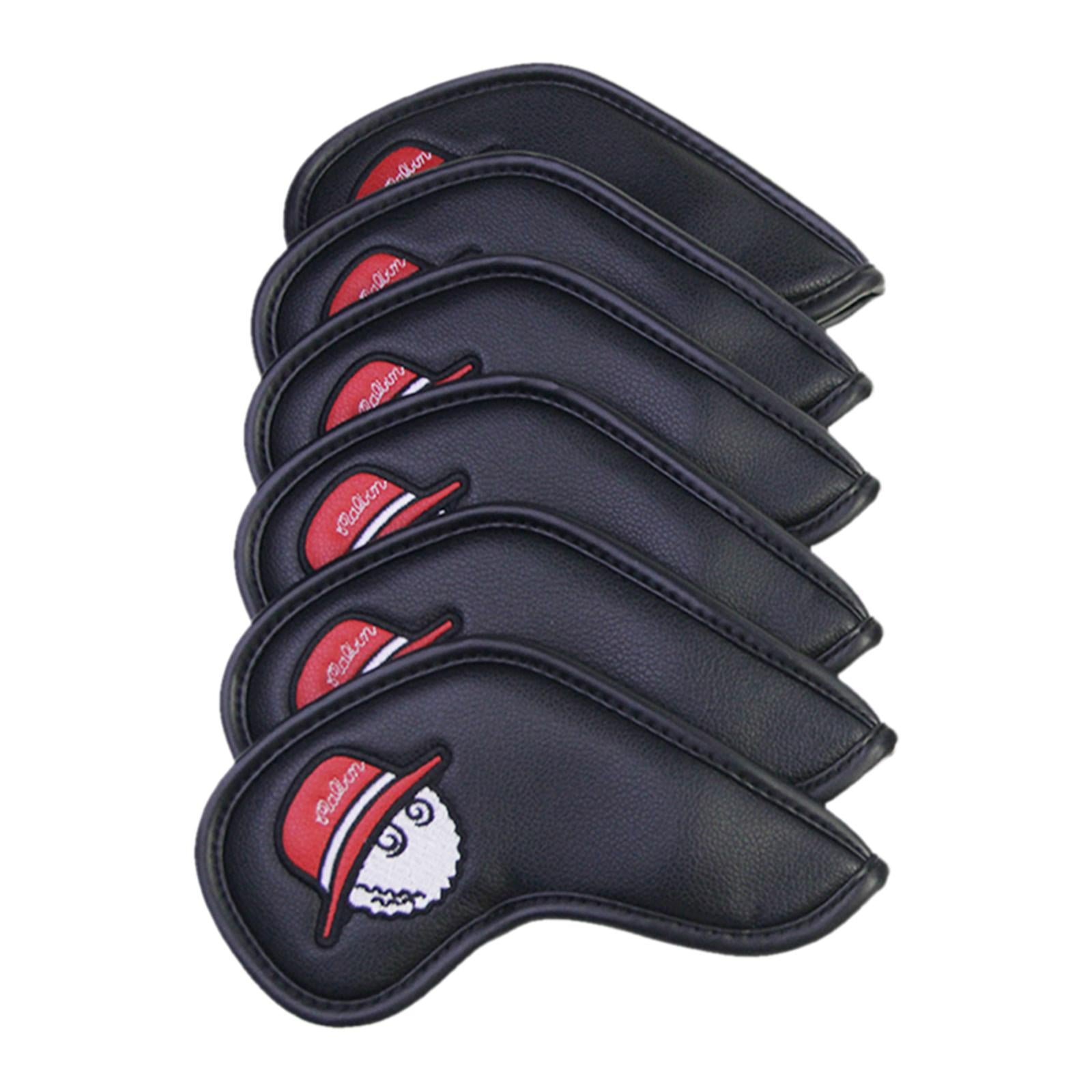 10Pcs Golf Club Covers Protective Covers for Golf Clubs Golf Iron Covers Set Black Red