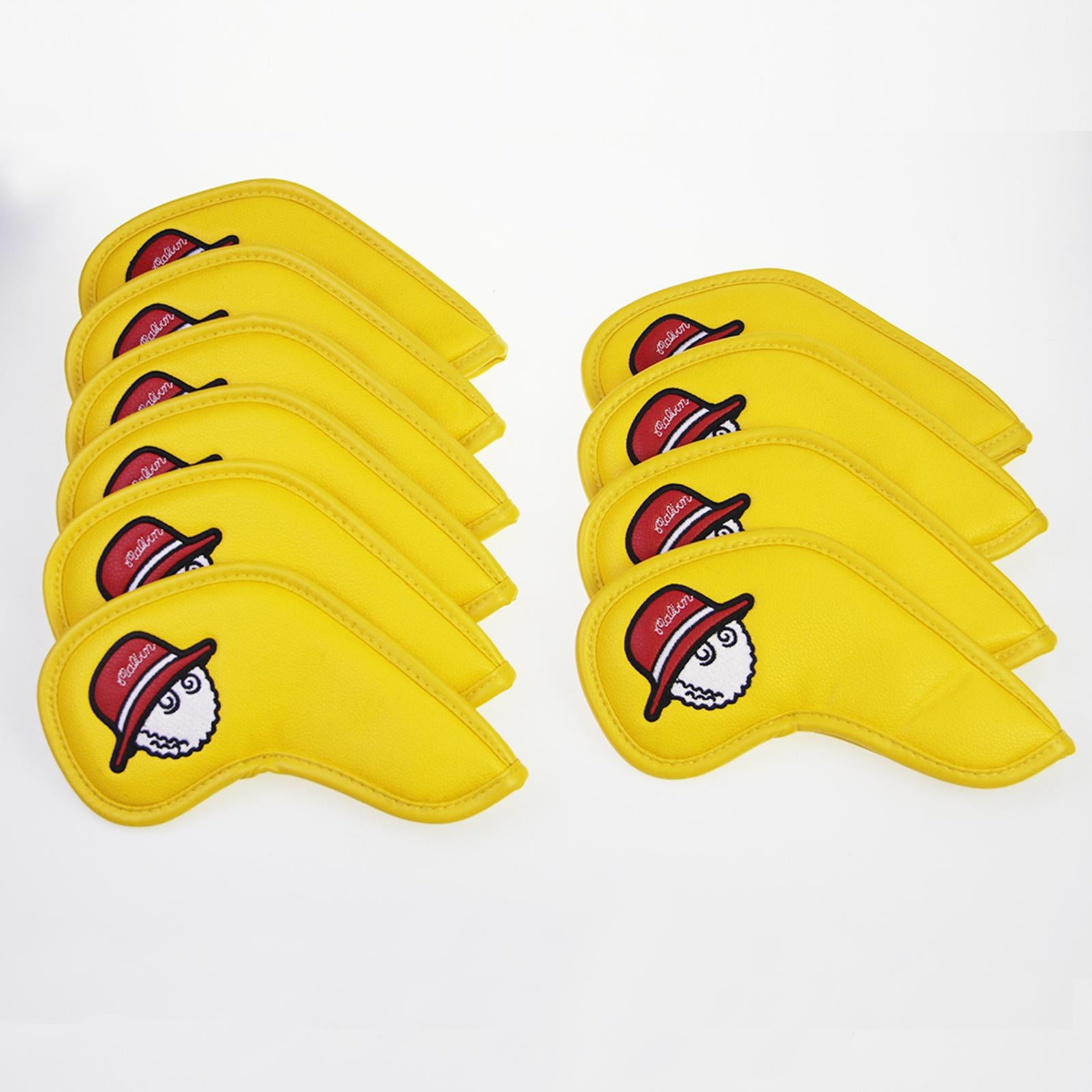 10Pcs Golf Club Covers Protective Covers for Golf Clubs Golf Iron Covers Set Yellow