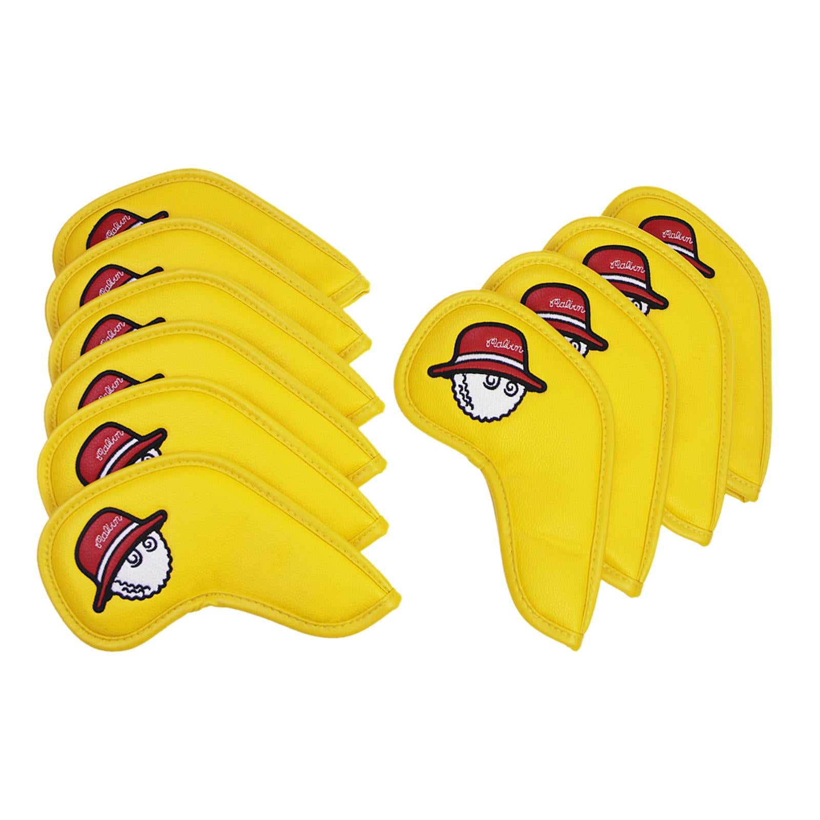 10Pcs Golf Club Covers Protective Covers for Golf Clubs Golf Iron Covers Set Yellow