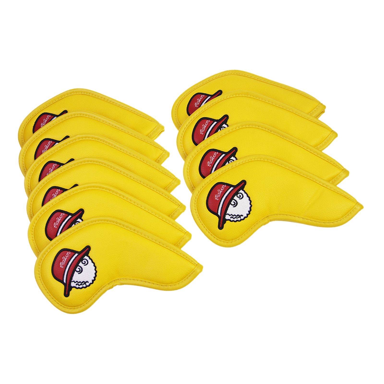 10Pcs Golf Club Covers Protective Covers for Golf Clubs Golf Iron Covers Set Yellow