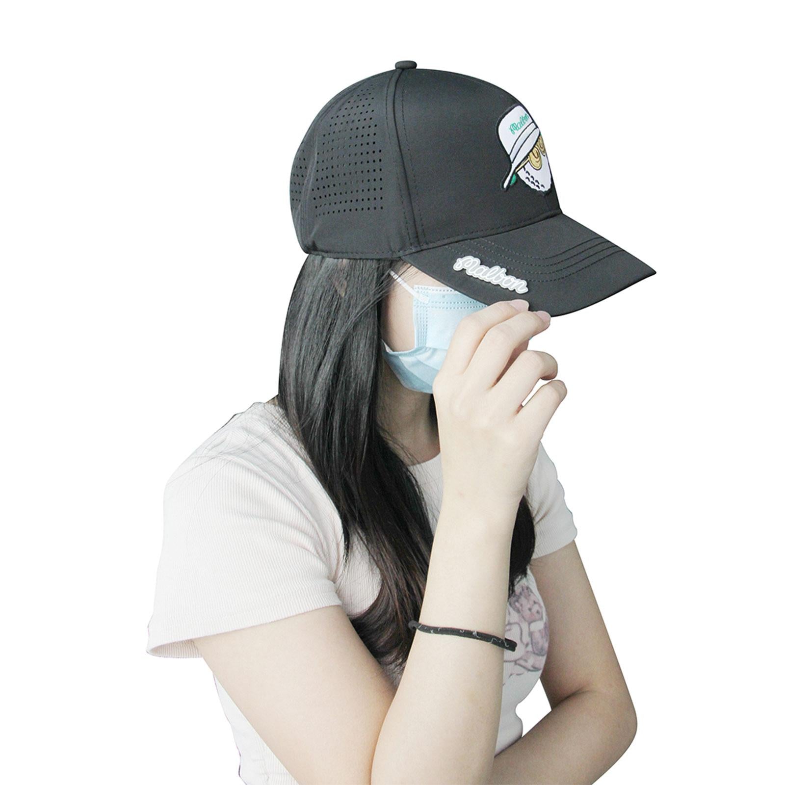 Golf Hat Breathable Adjustable Men Women Golf Cap for Fishing Camping Casual Black