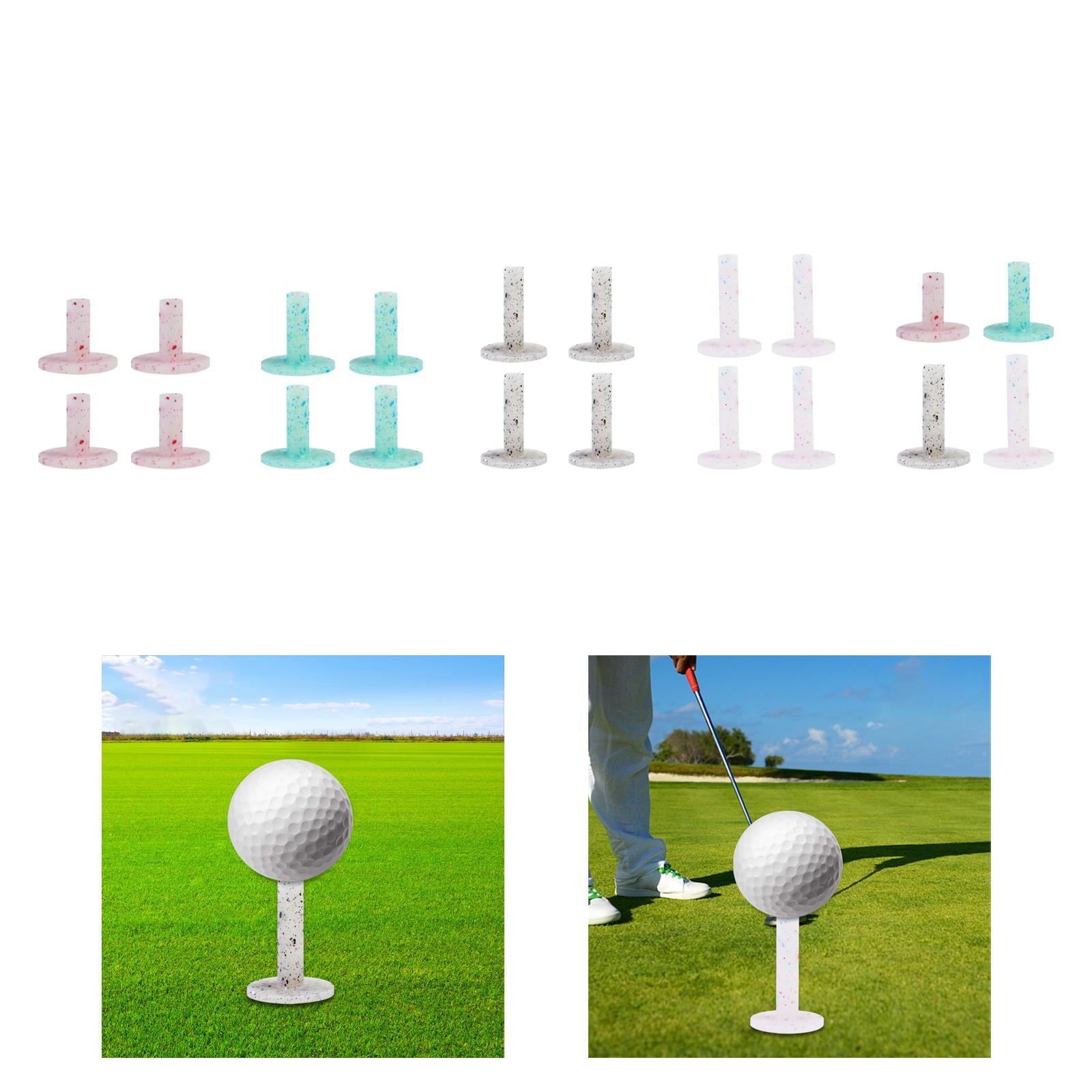 4Pcs Golf Rubber Tees Holders Durable Performance Golf Practice Tees Pink