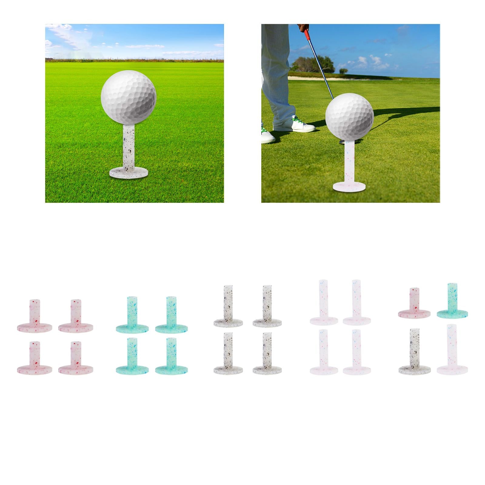 4Pcs Golf Rubber Tees Holders Durable Performance Golf Practice Tees Pink