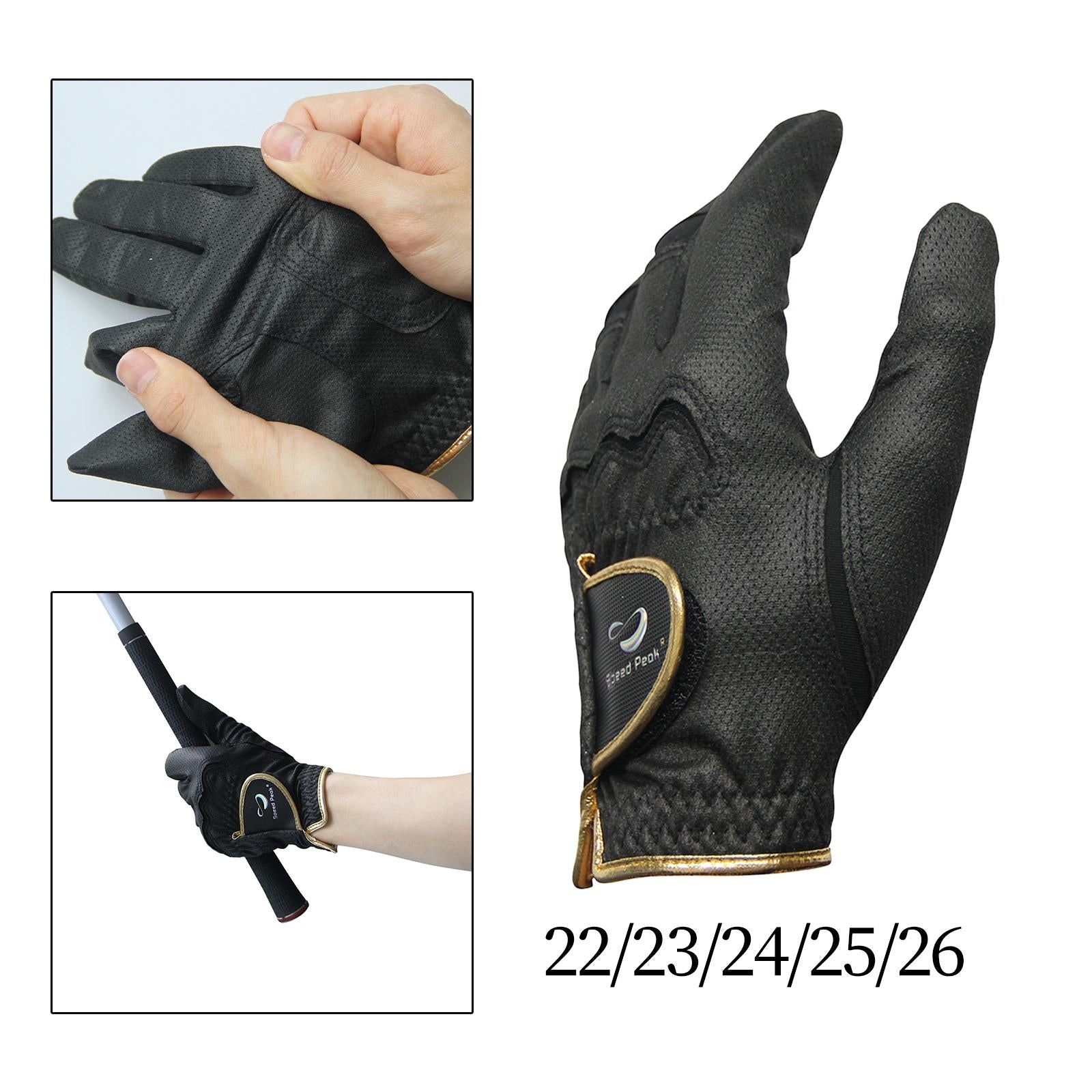 Golf Glove for Left Handed Golfer Soft Men Glove for Camping Driving Outdoor 18cmx9cmx0.8cm