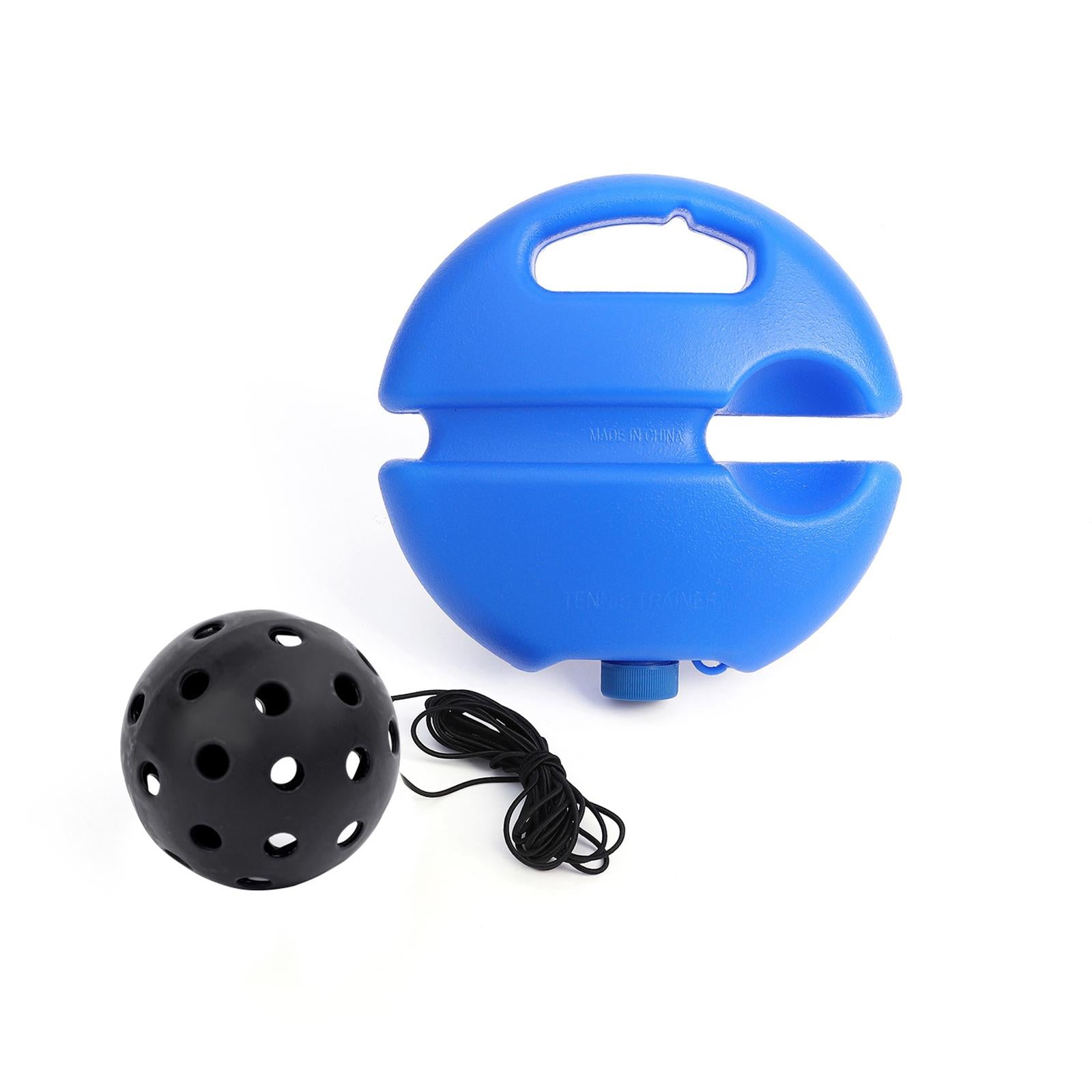 Pickleball Trainer Baseboard with 40 Holes Pickleball Ball Rope for Beginner black