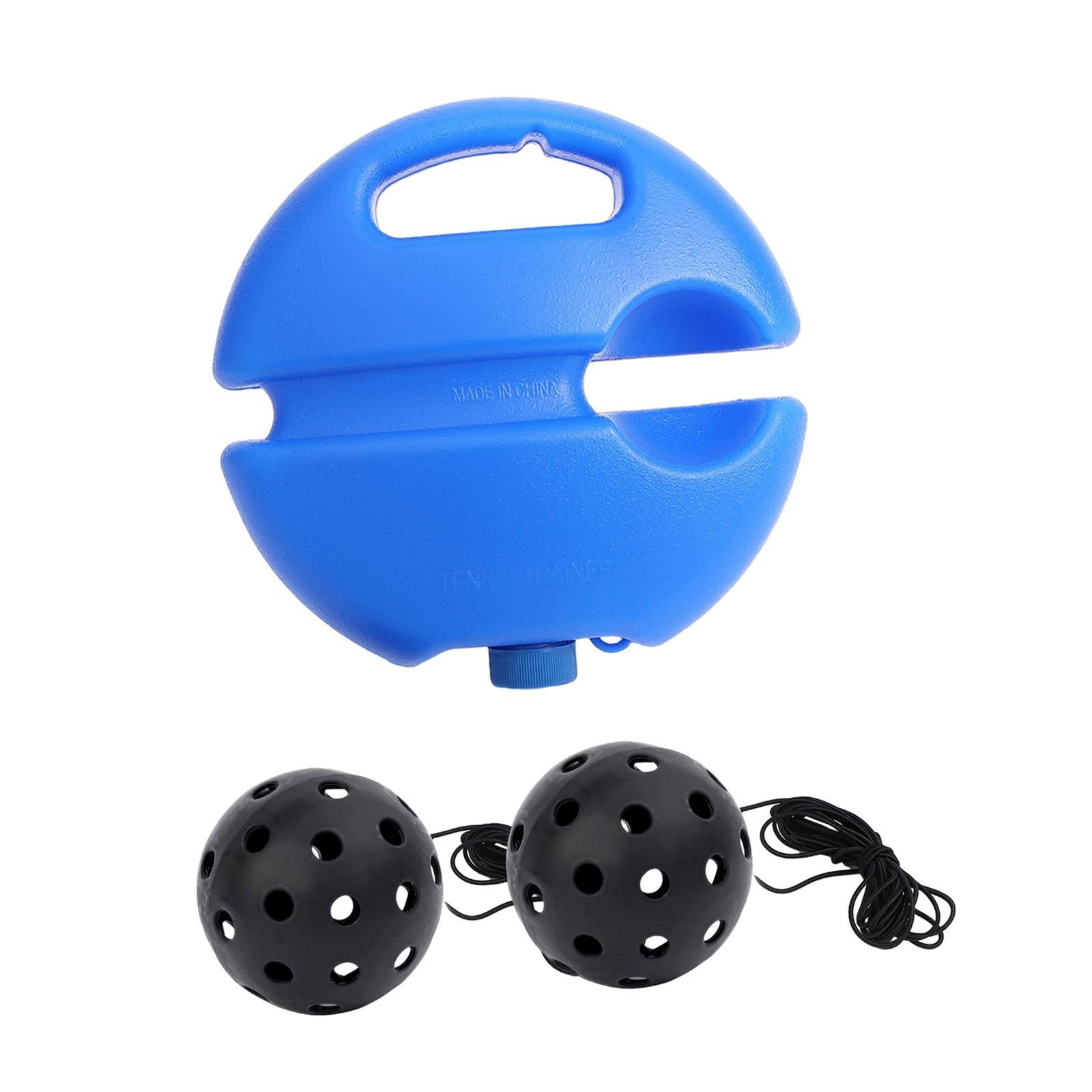 Pickleball Trainer Baseboard with 40 Holes Pickleball Ball Rope for Beginner black