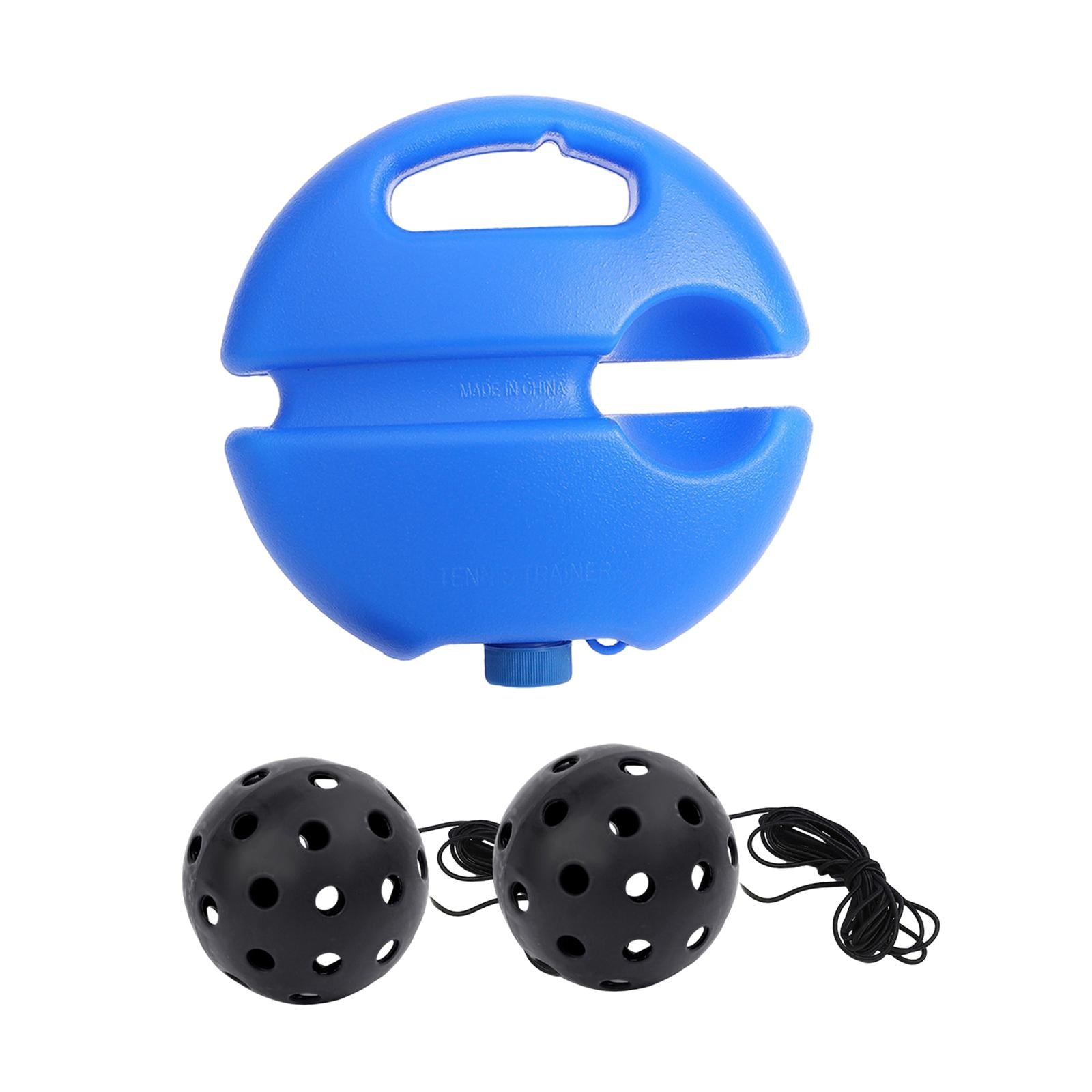 Pickleball Trainer Baseboard with 40 Holes Pickleball Ball Rope for Beginner black