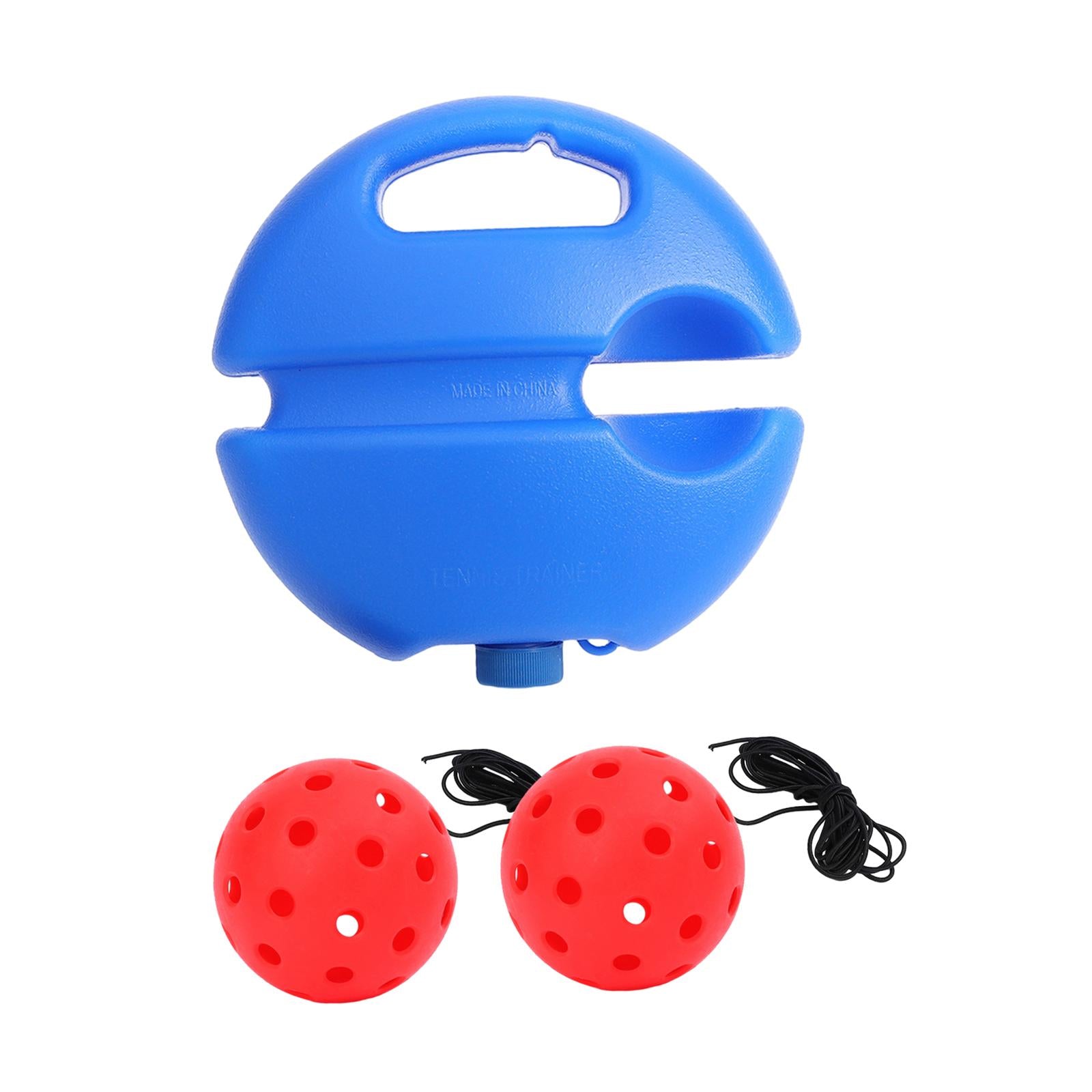 Pickleball Trainer Baseboard with 40 Holes Pickleball Ball Rope for Beginner red