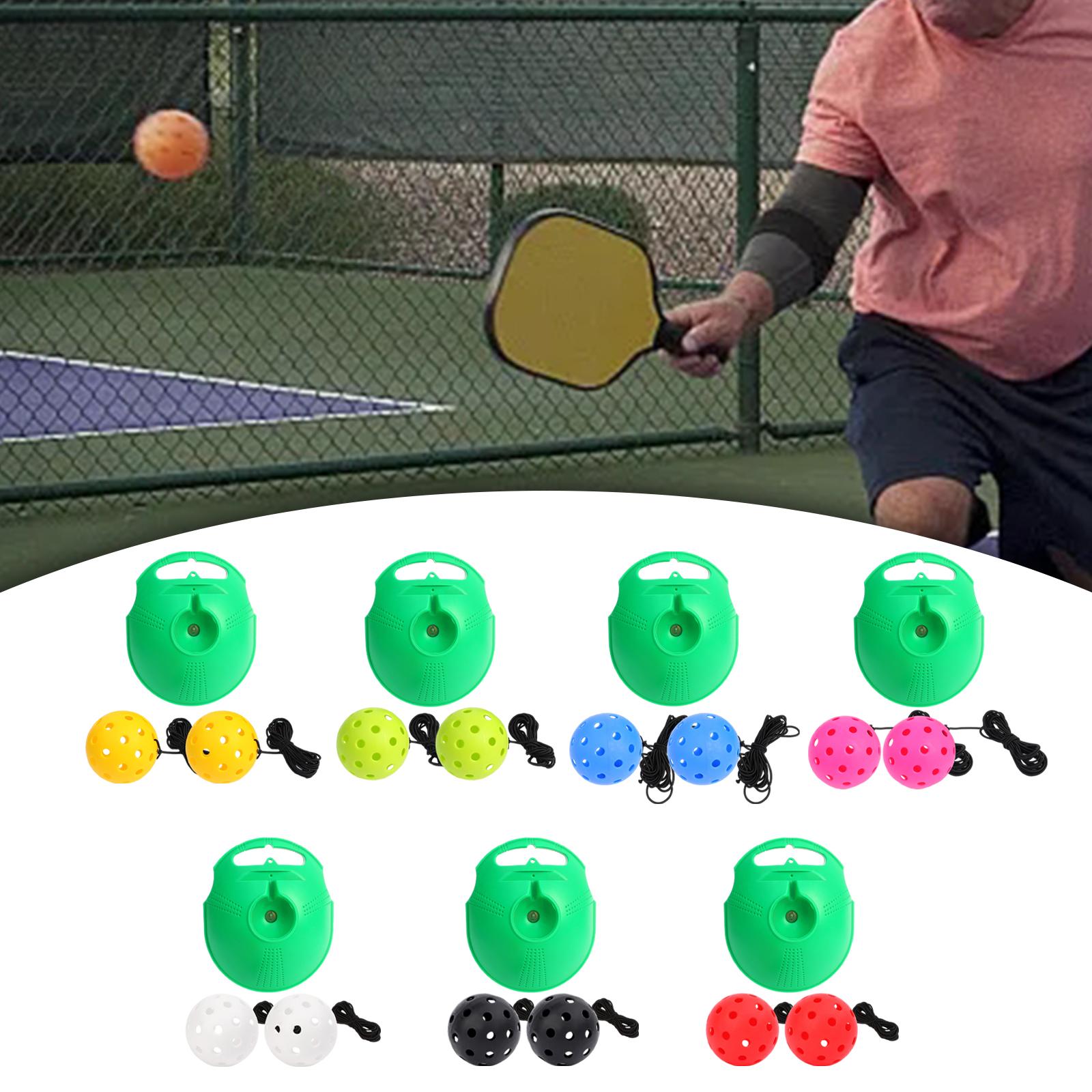 Solo Pickleball Training with Pickleball Ball Cord Indoor Pickleball Trainer yellow