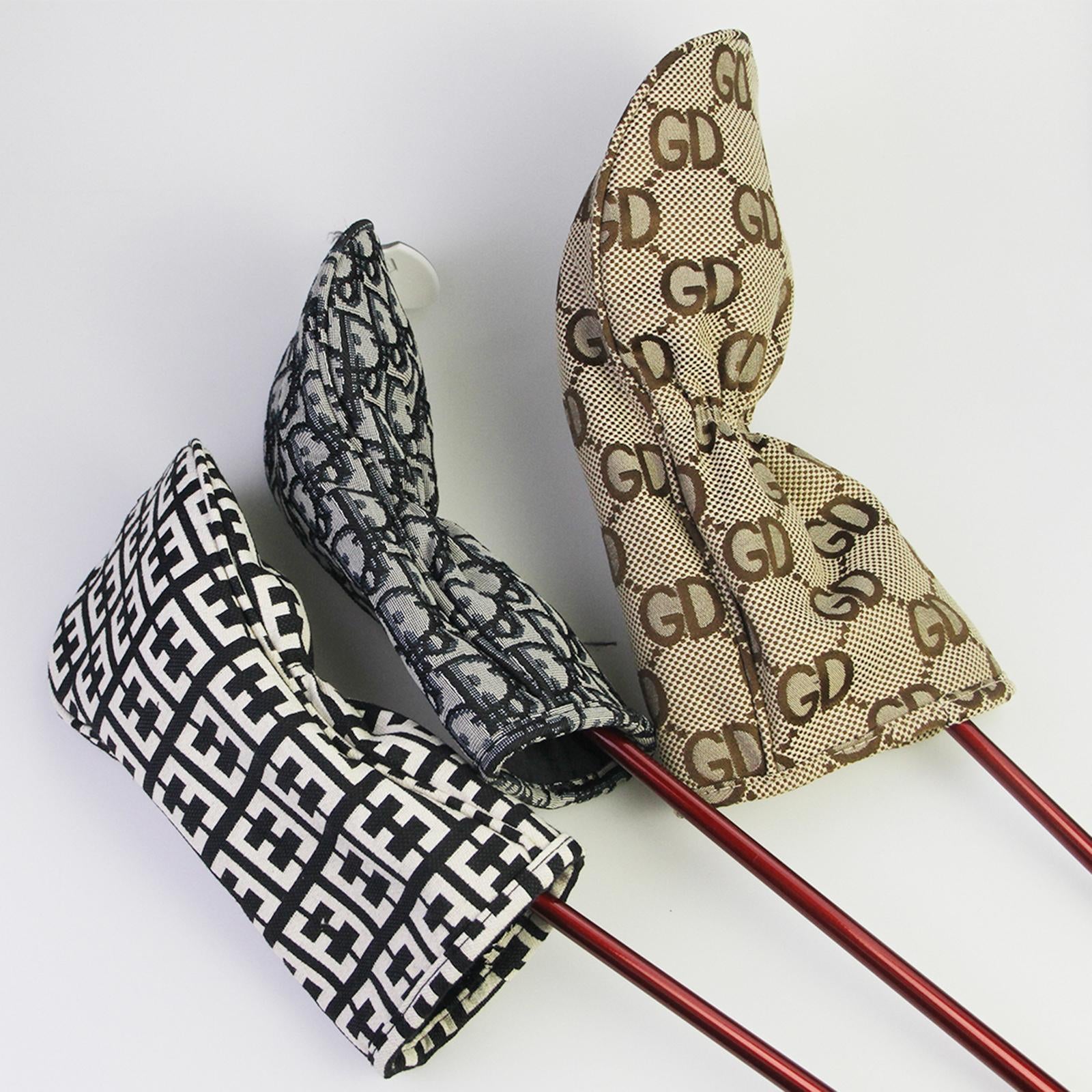Golf Wood Cover Men Women Durable Trendy Wear Resistant Golf Head Cover Double E Pattern