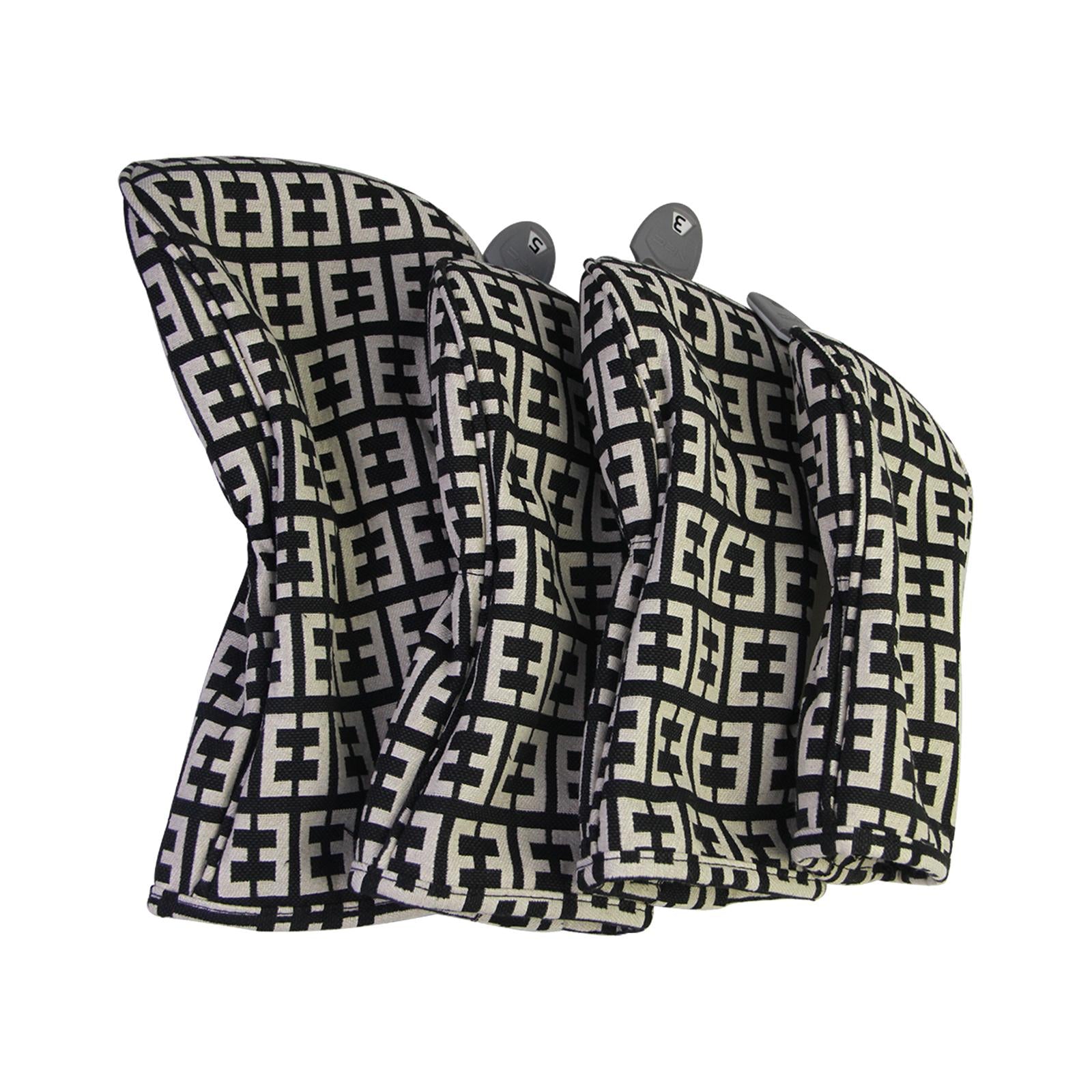 Golf Wood Cover Men Women Durable Trendy Wear Resistant Golf Head Cover Double E Pattern