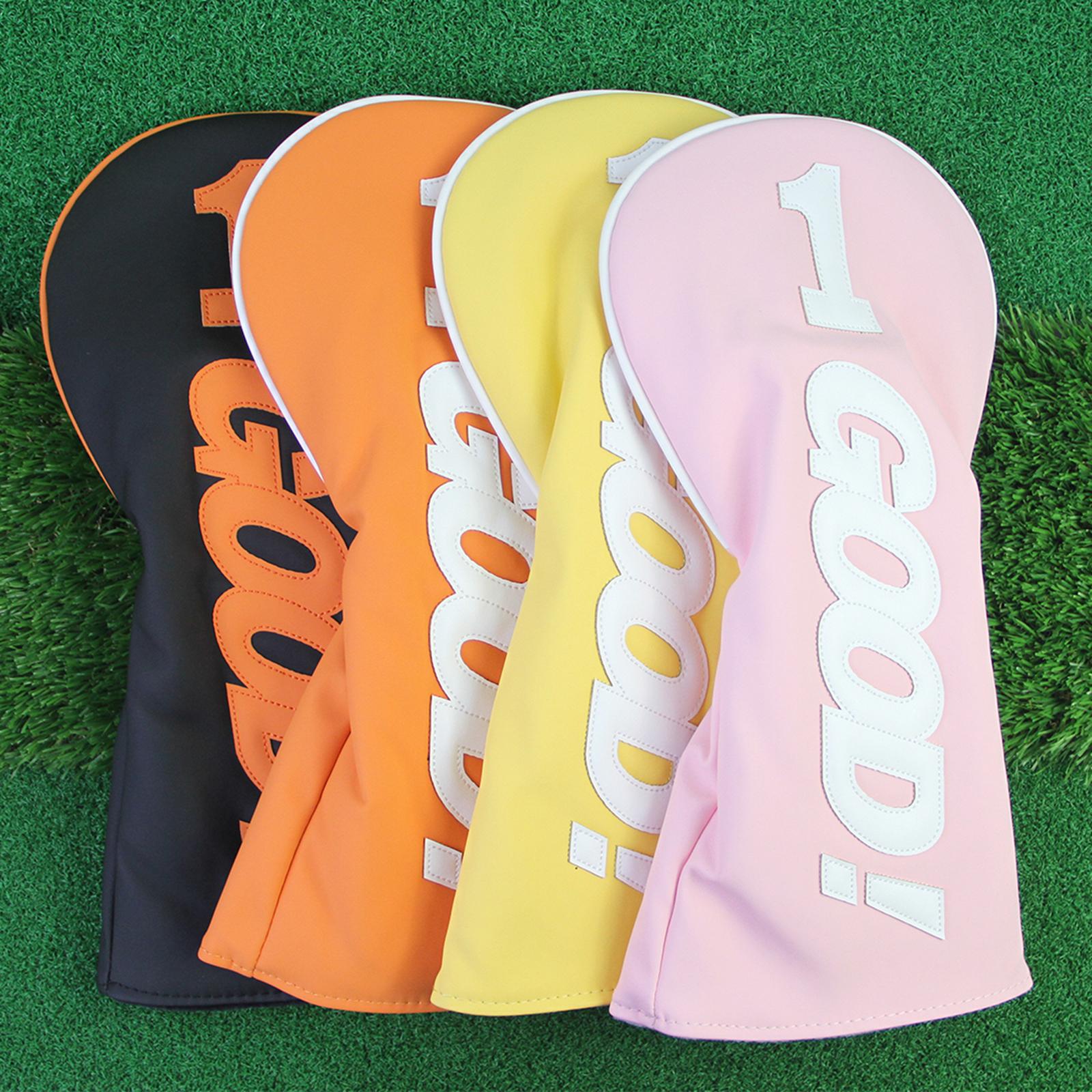 4x Golf Wood Headcovers Universal Golf Cue Protect Case Golf Shaft Protector Black
