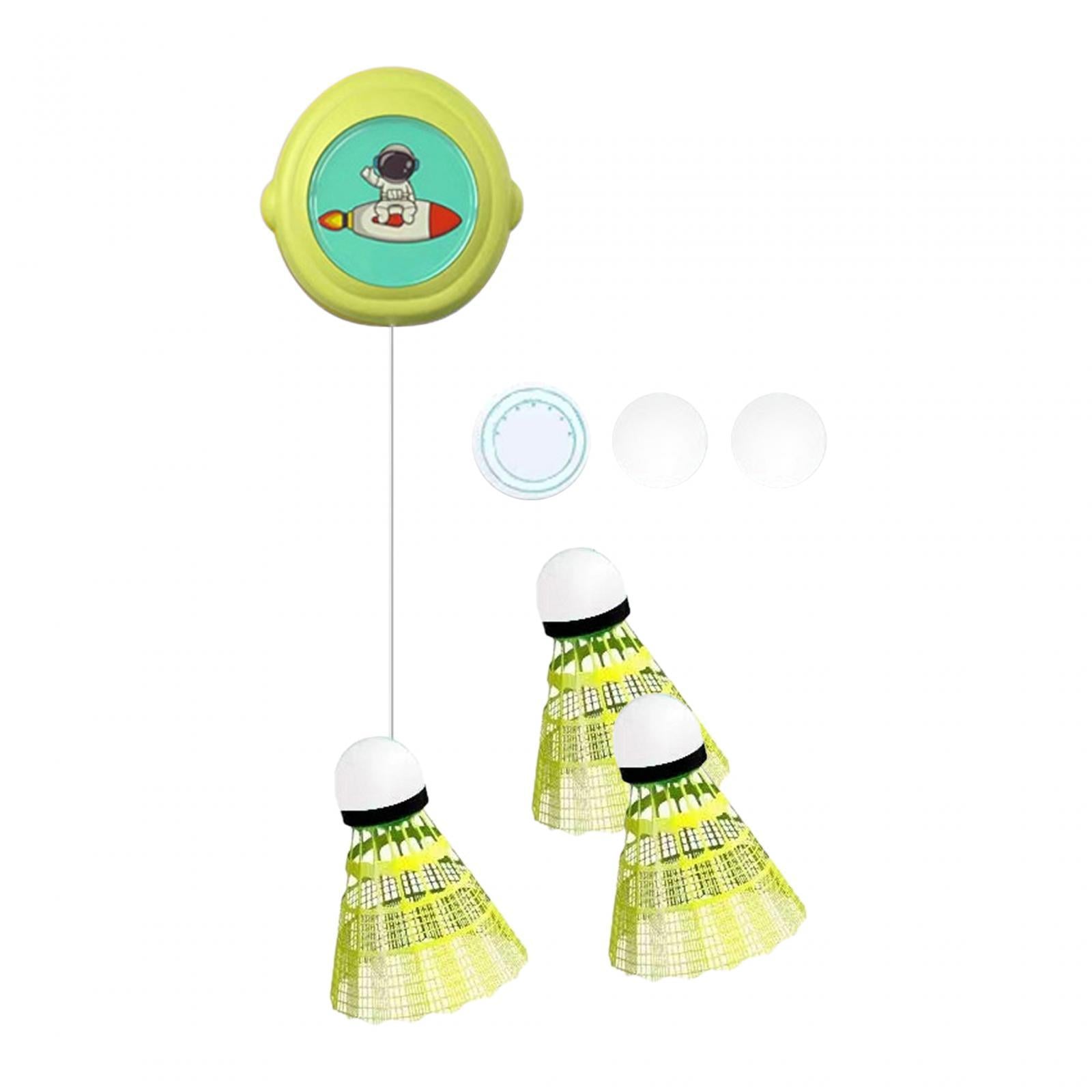 Hanging Badminton Trainer Children Badminton Training for Games Home Workout Green 2pcs Rackets