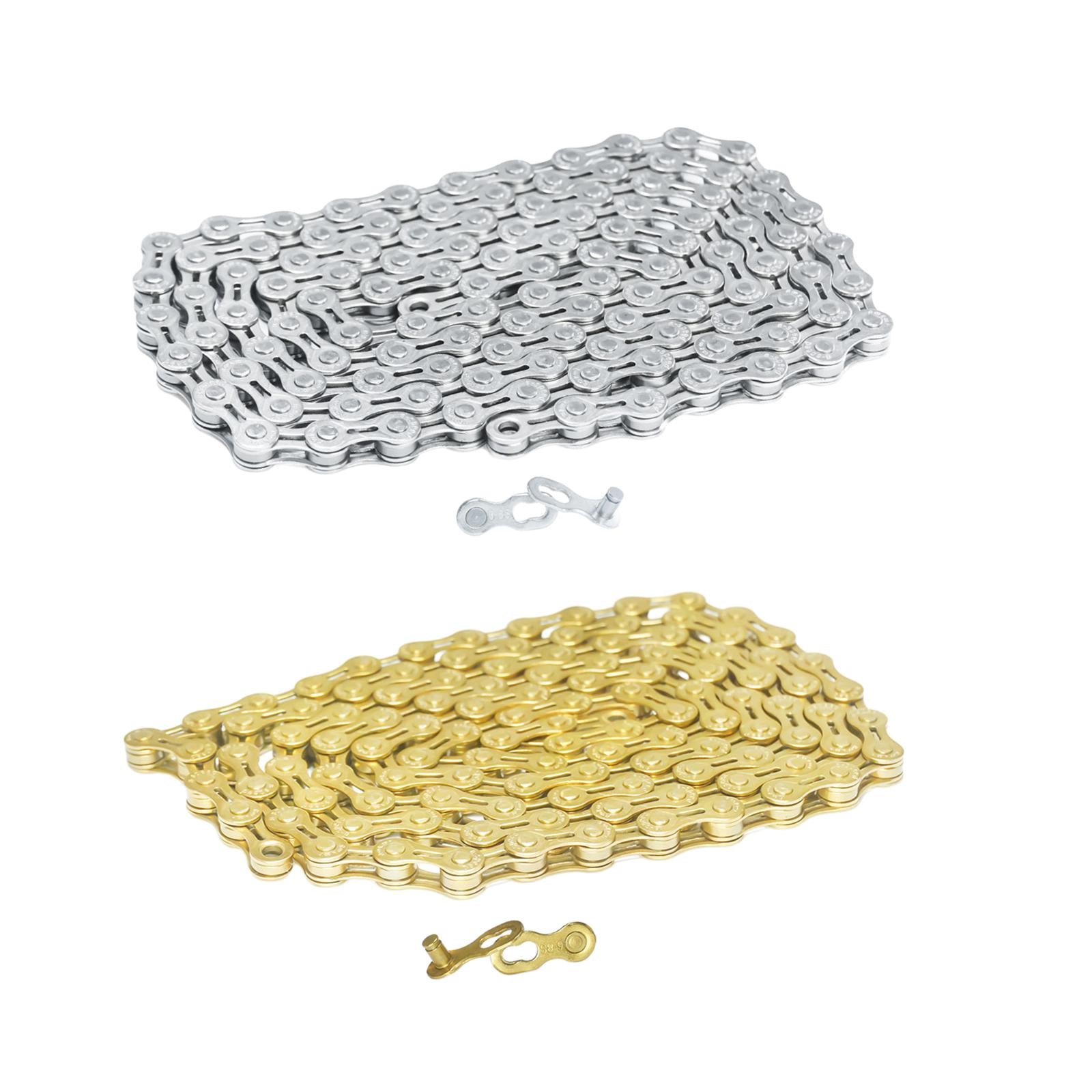 Bicycle Chain 8 Speeds 116L Universal Missing Link Connector Bike Chain Silver