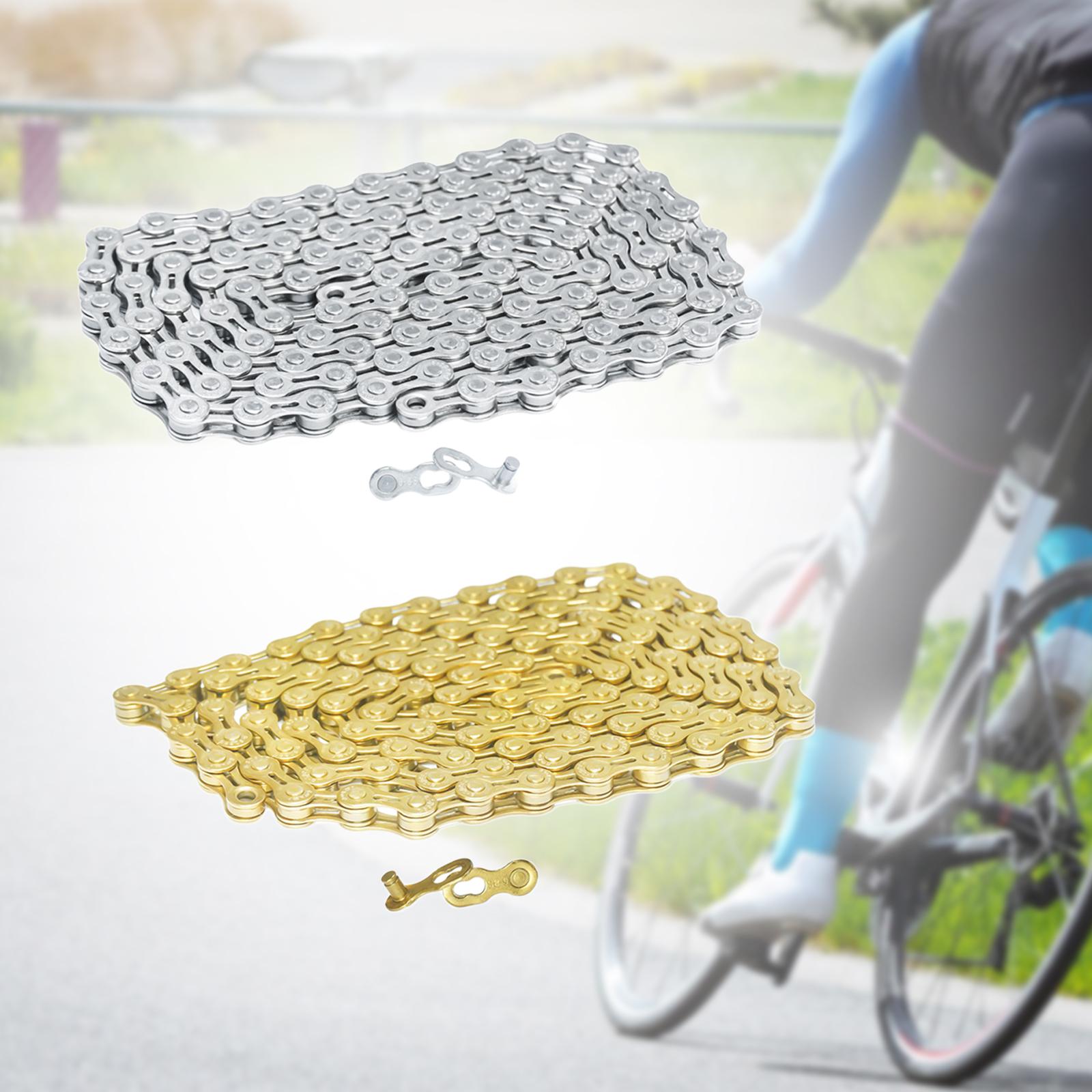 Bicycle Chain 8 Speeds 116L Universal Missing Link Connector Bike Chain Silver