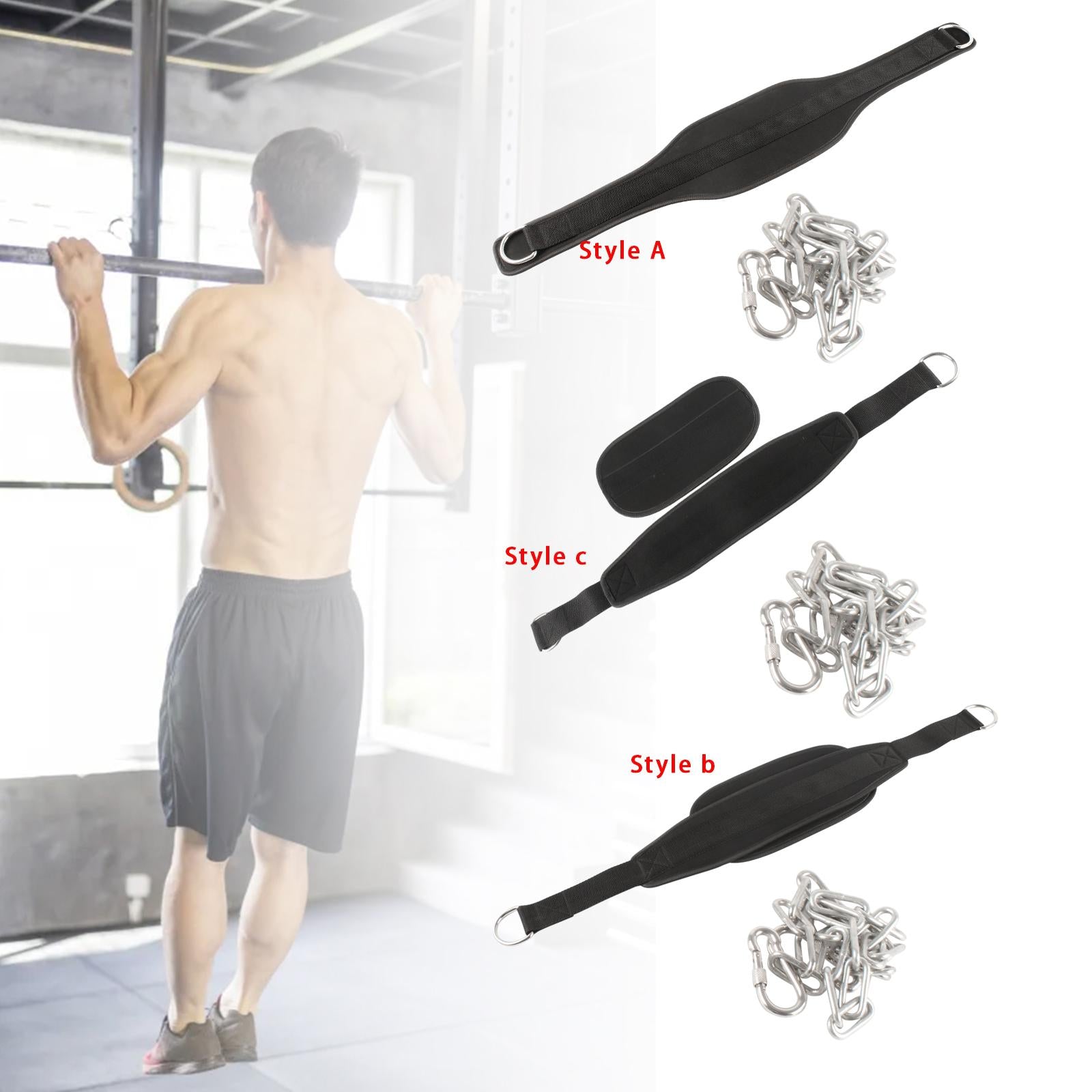 Dipping Belt for Weightlifting with Chain Powerlifting Gym Exercise Dip Belt Style A