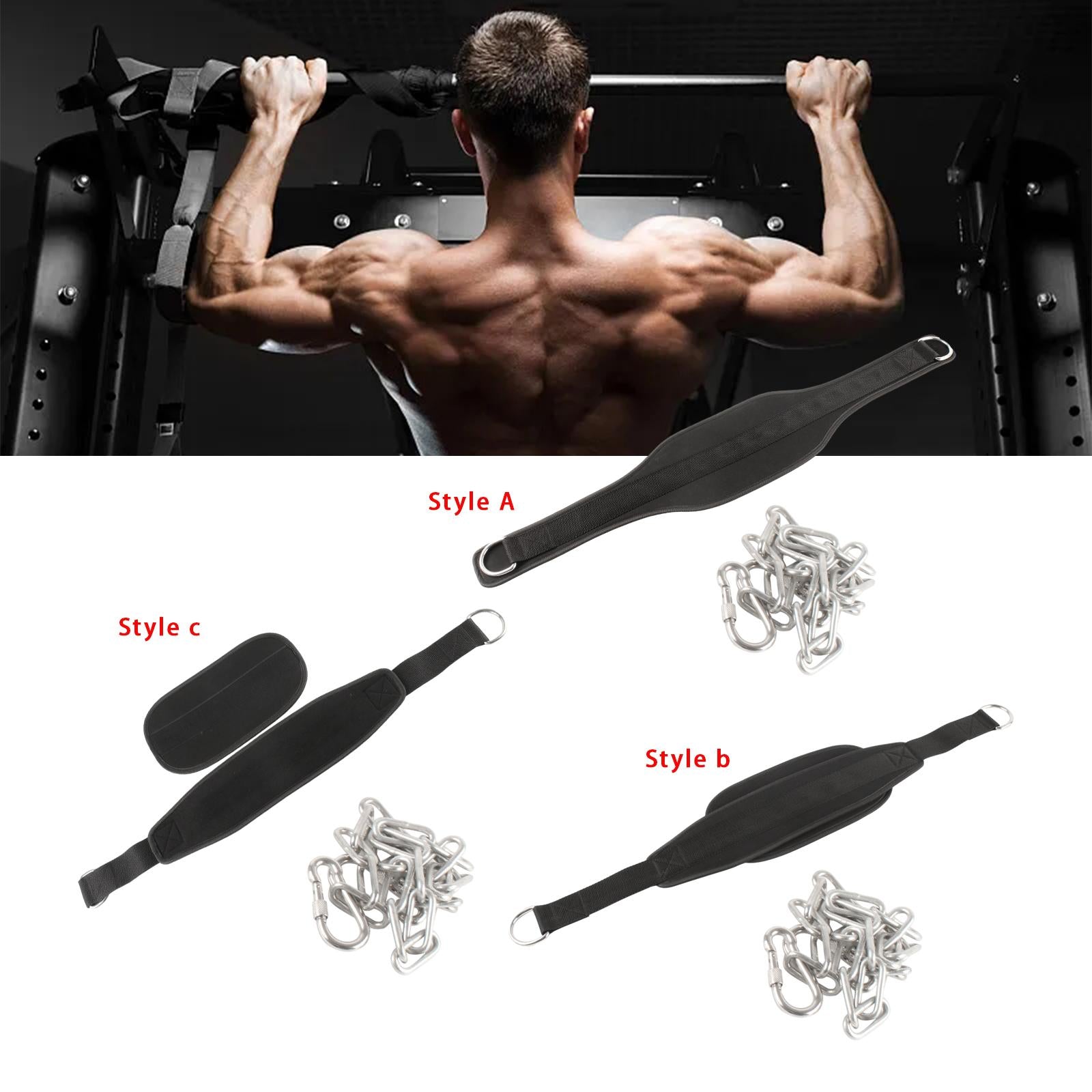Dipping Belt for Weightlifting with Chain Powerlifting Gym Exercise Dip Belt Style A