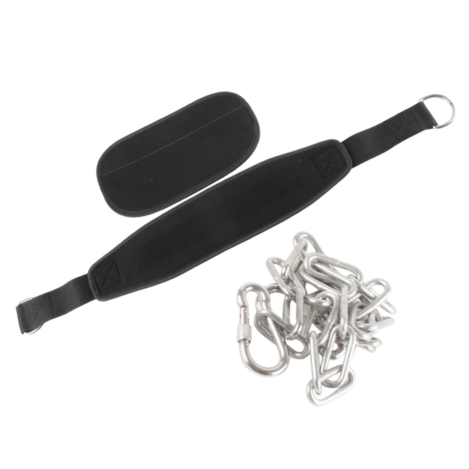Dipping Belt for Weightlifting with Chain Powerlifting Gym Exercise Dip Belt Style C