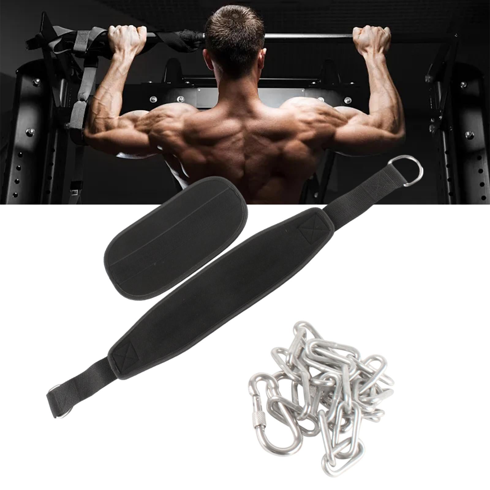 Dipping Belt for Weightlifting with Chain Powerlifting Gym Exercise Dip Belt Style C