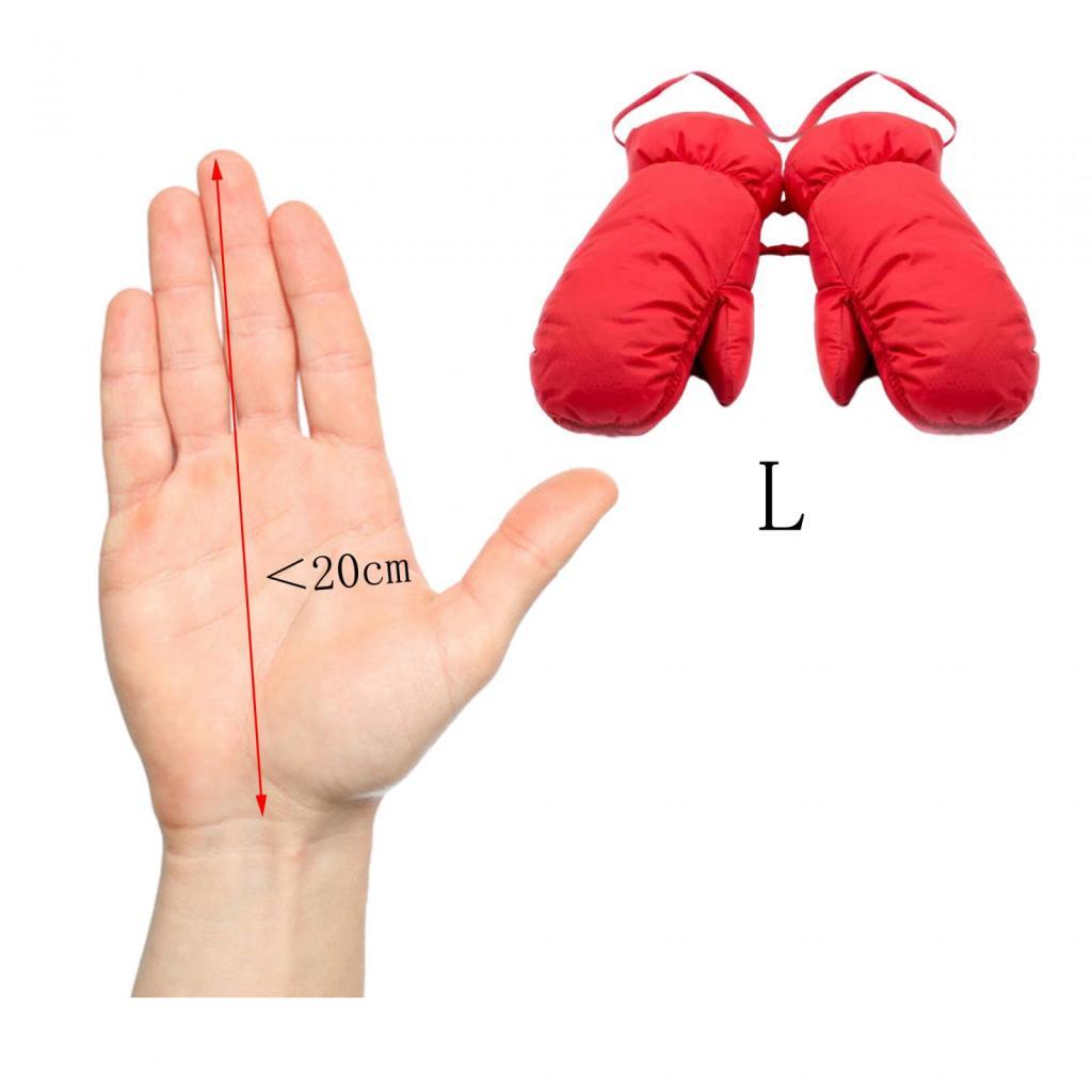 Down Mittens Ski Gloves with Lanyard Windproof Ski Mittens for Skiing Riding Red Size L