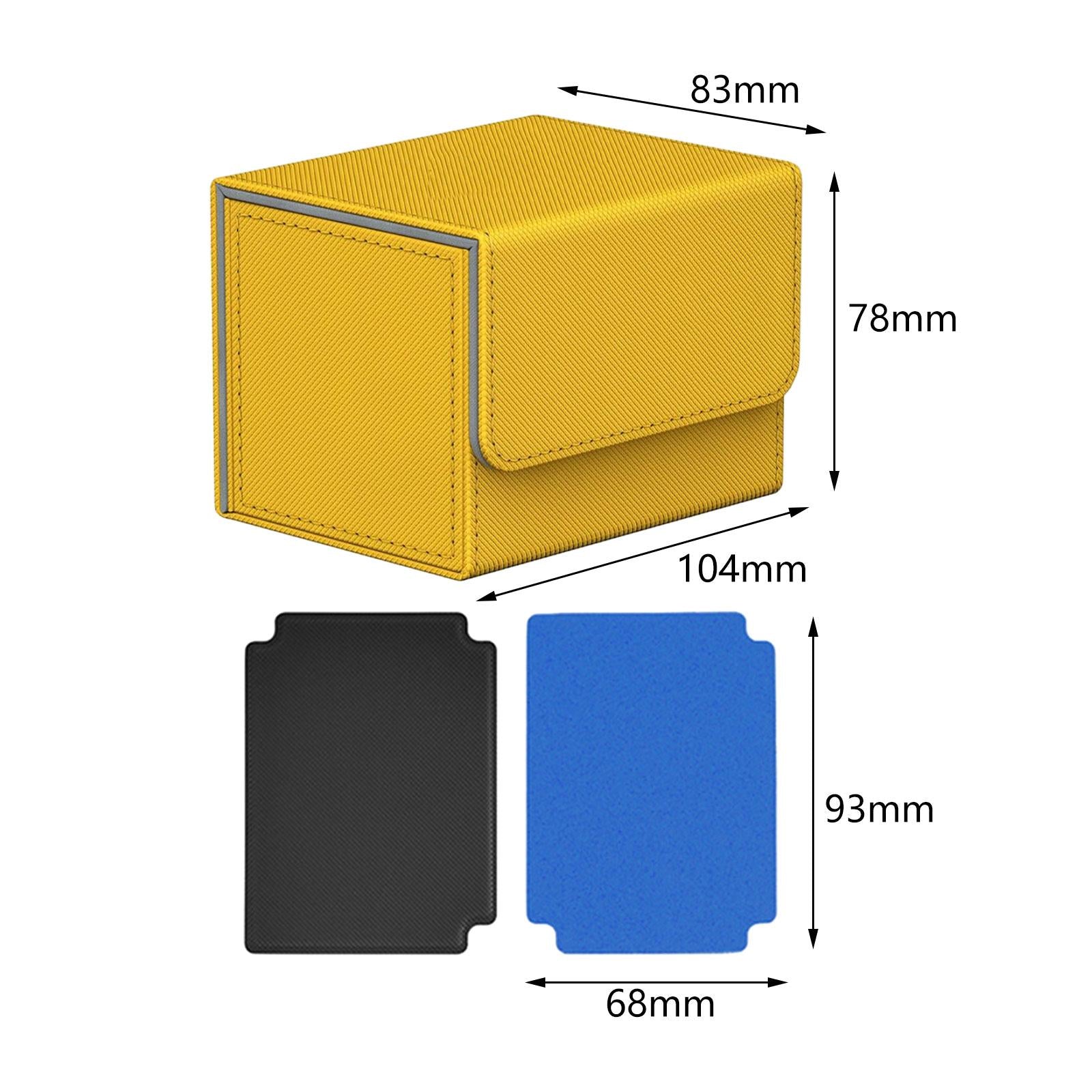 Trading Card Deck Box Display Premium with 2 Card Dividers Game Card Storage Yellow