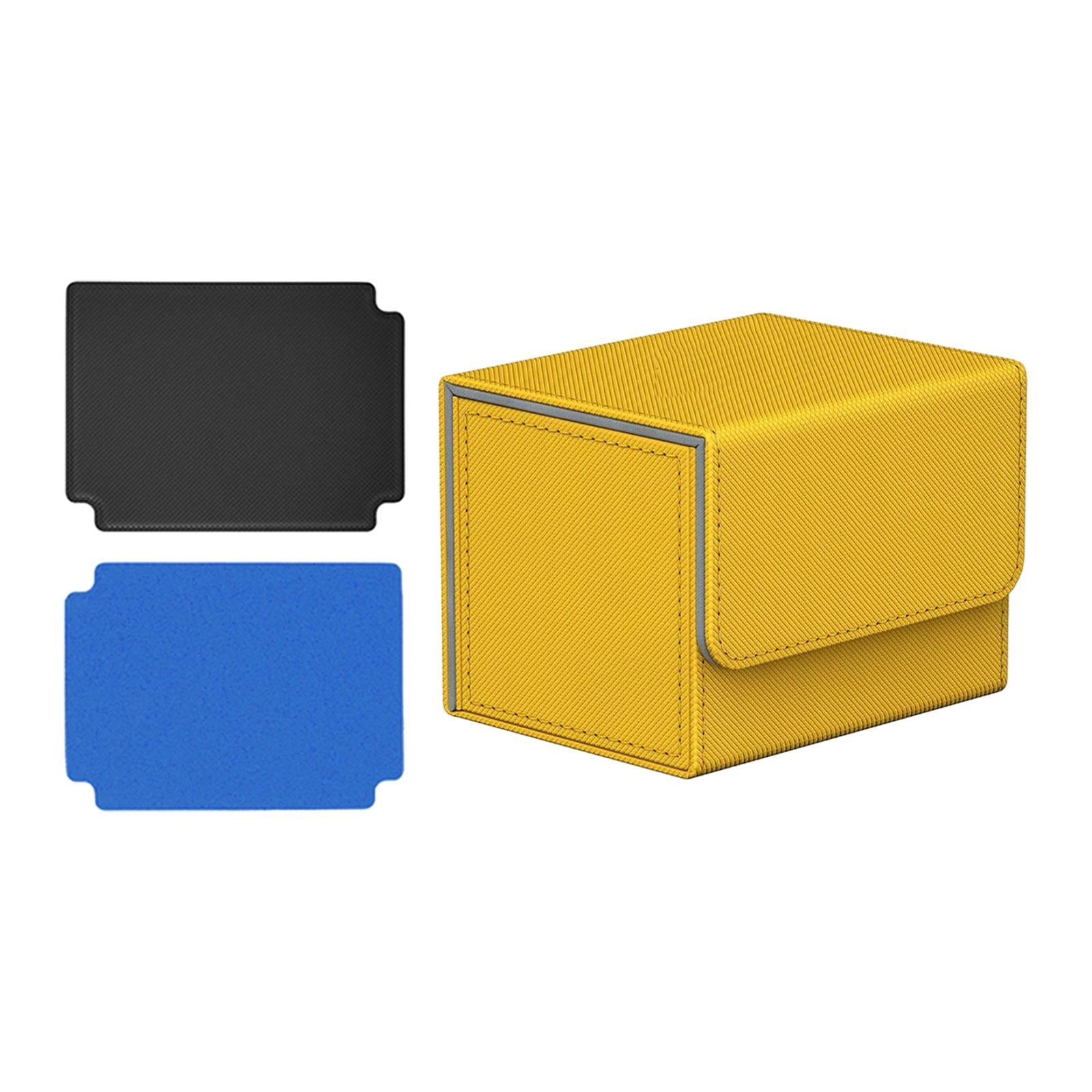 Trading Card Deck Box Display Premium with 2 Card Dividers Game Card Storage Yellow