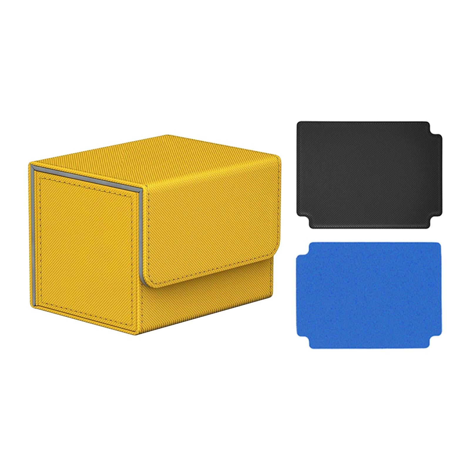 Trading Card Deck Box Display Premium with 2 Card Dividers Game Card Storage Yellow