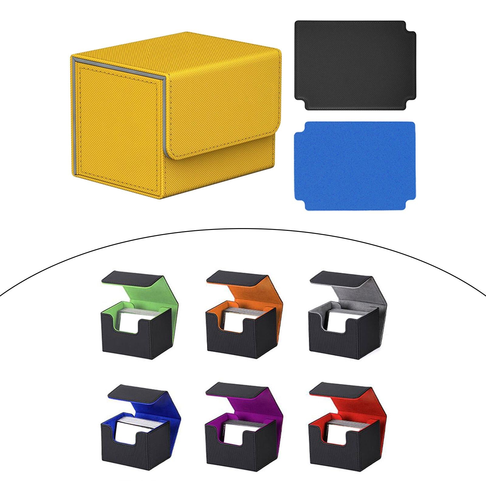 Trading Card Deck Box Display Premium with 2 Card Dividers Game Card Storage Yellow