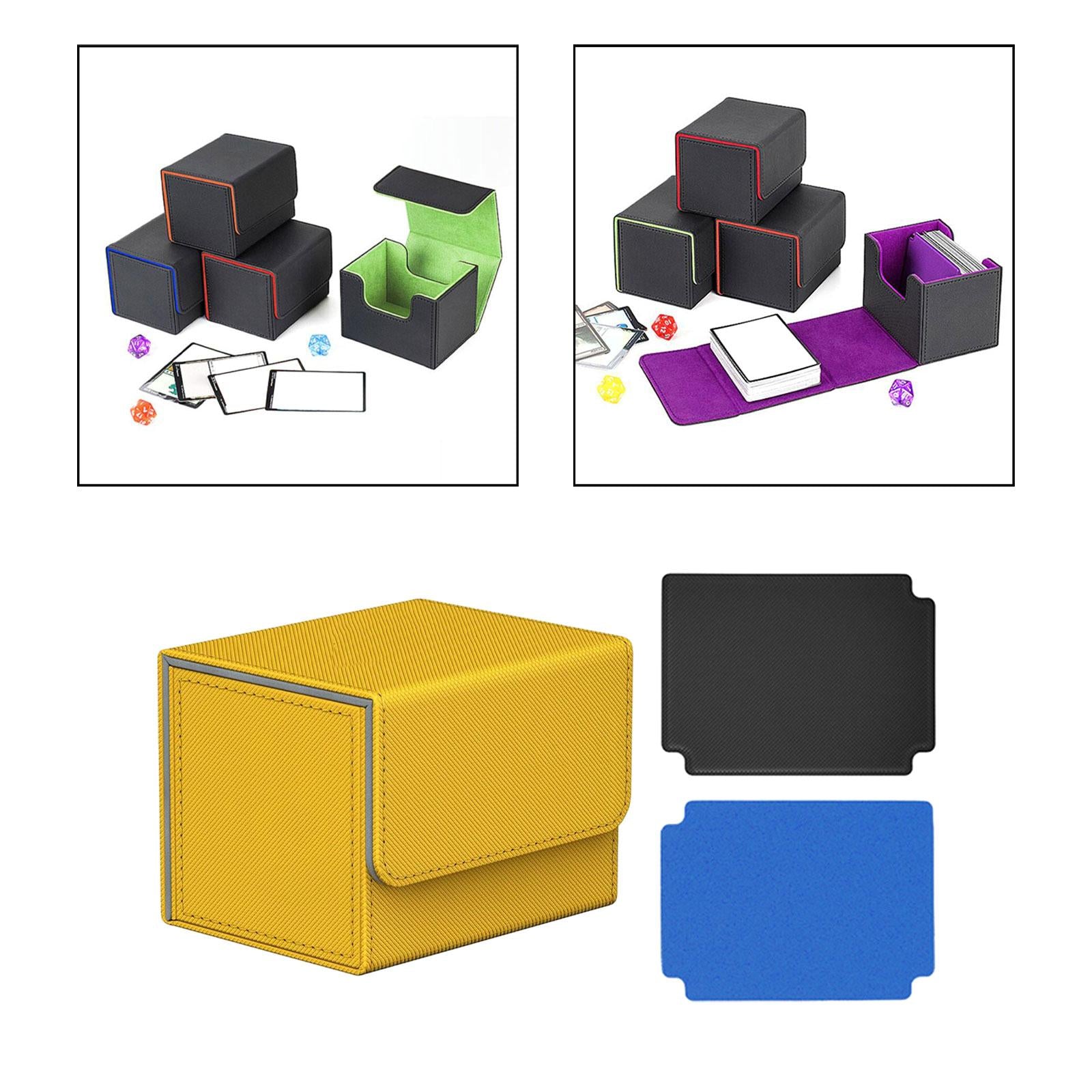 Trading Card Deck Box Display Premium with 2 Card Dividers Game Card Storage Yellow