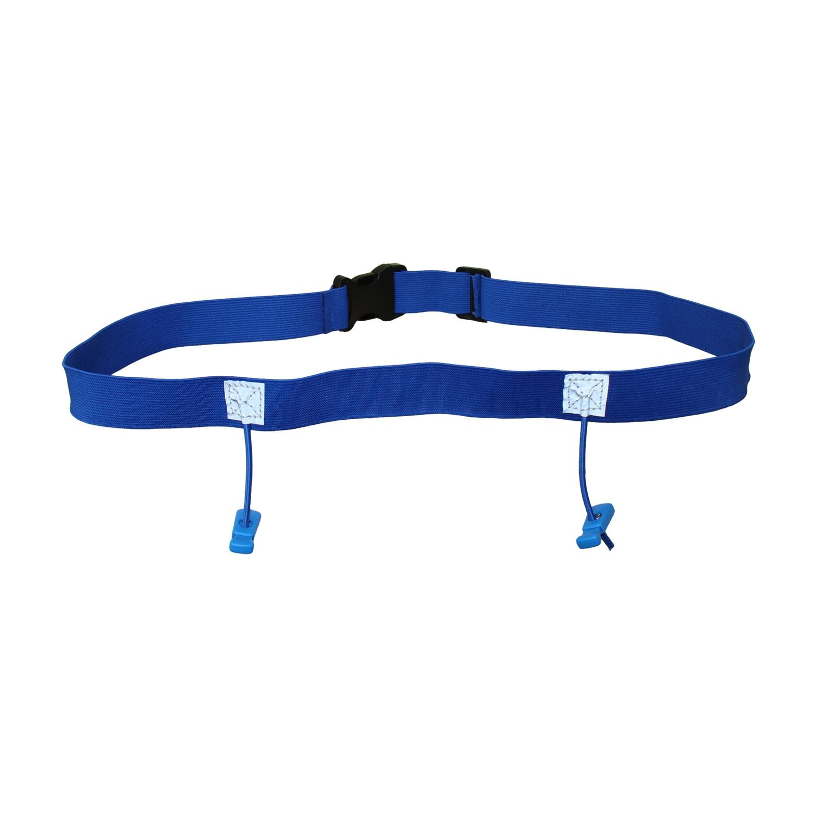 4xReflective Tape Cycling Race Number Belt Triathlon Waist Belt Night Running Blue