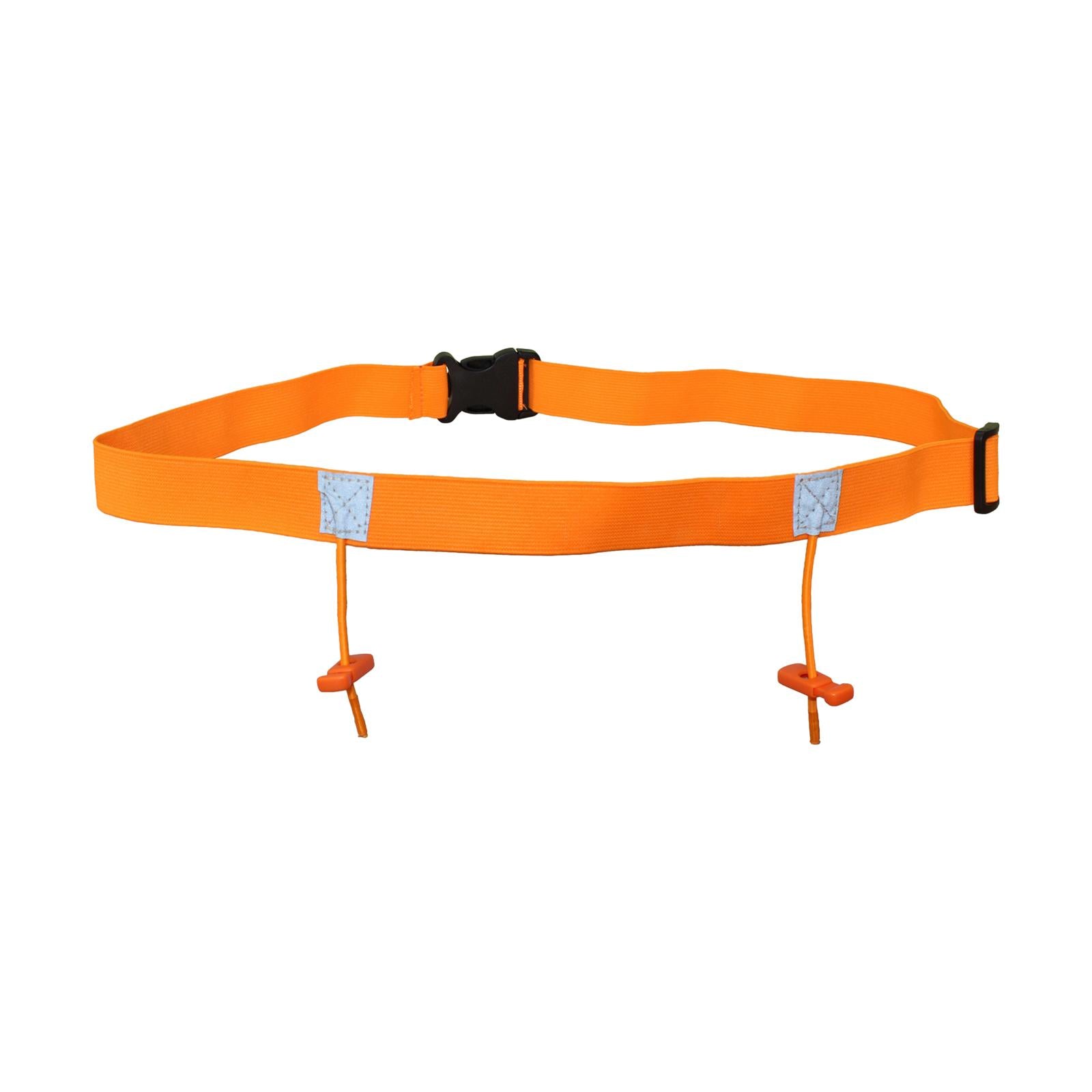3xReflective Tape Cycling Race Number Belt Triathlon Waist Belt Night Running Orange