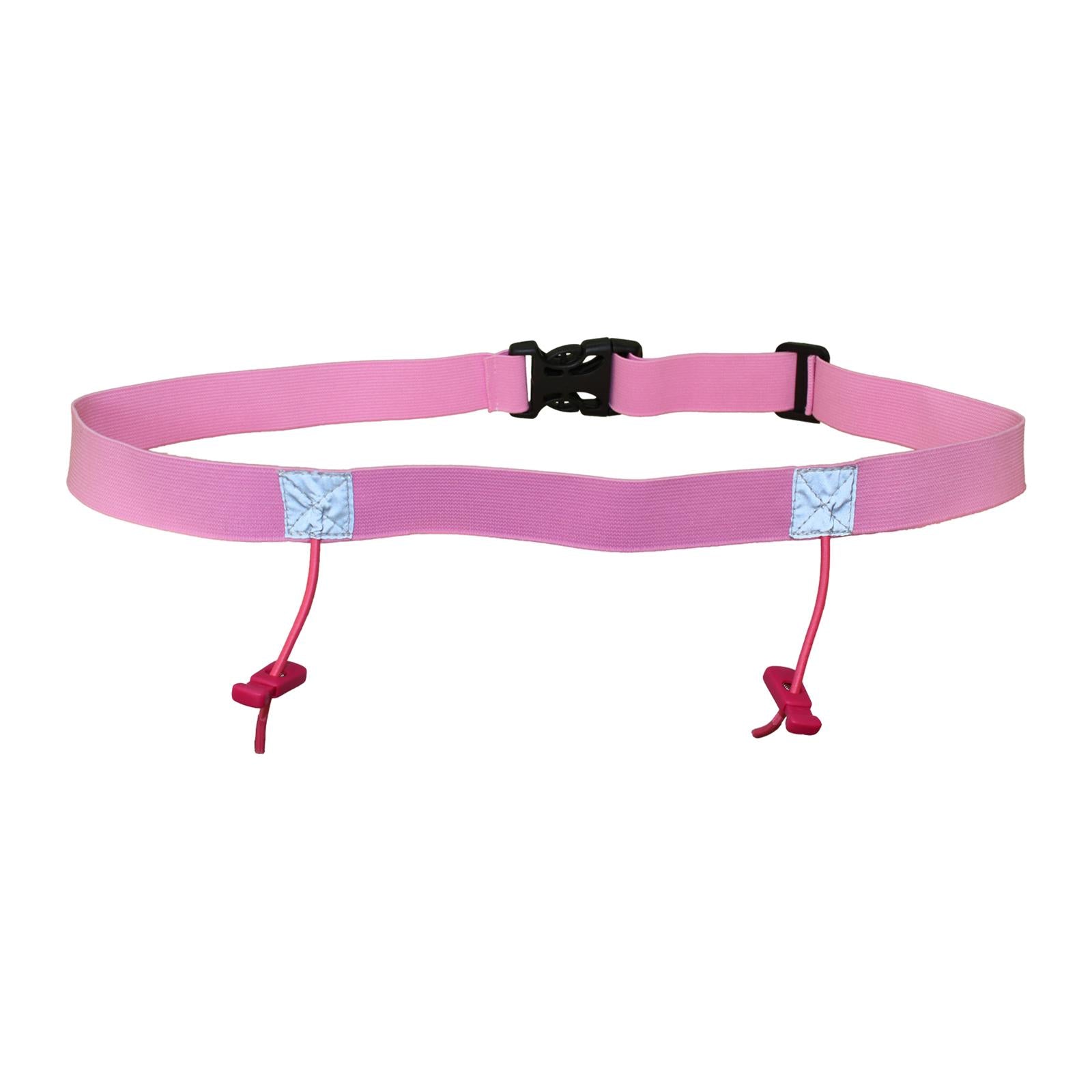 4xReflective Tape Cycling Race Number Belt Triathlon Waist Belt Night Running Pink