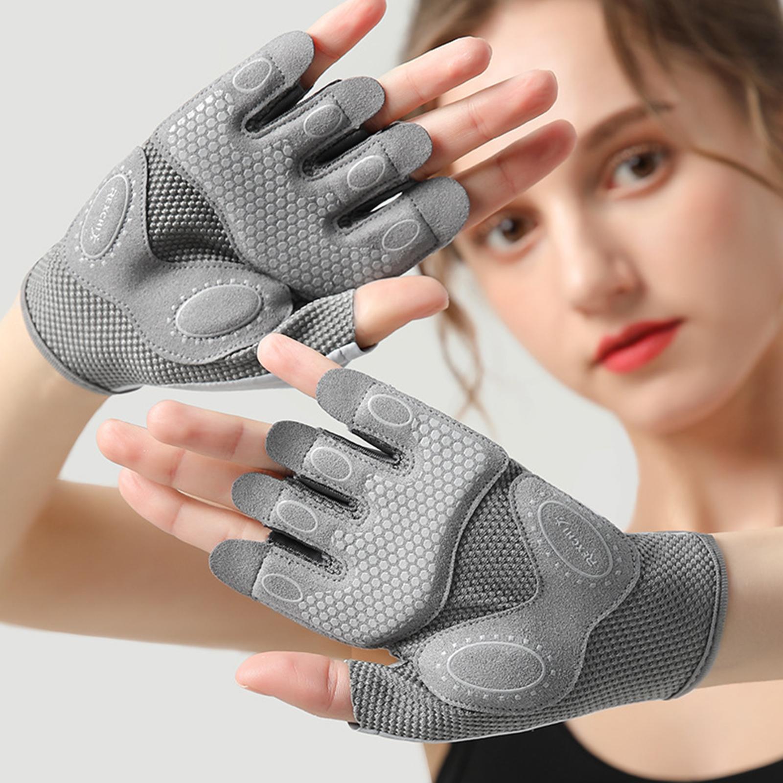 Sports Cycling Gloves Exercise Women Men Mitts Workout Weight Lifting Gloves Grey