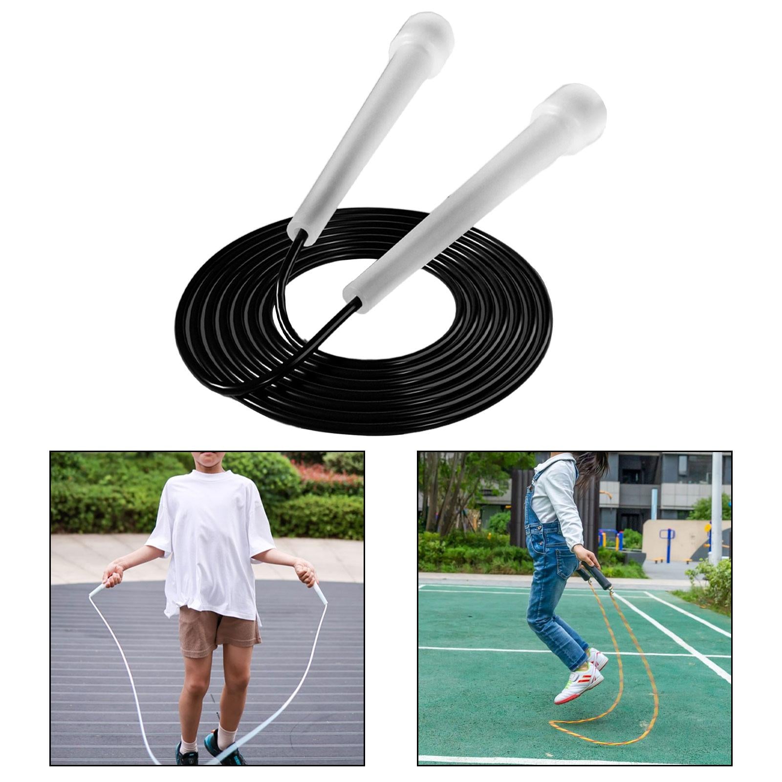 2xJump Rope for Kids Boys Girls Lightweight for Workout Outdoor Sports Fitness Black