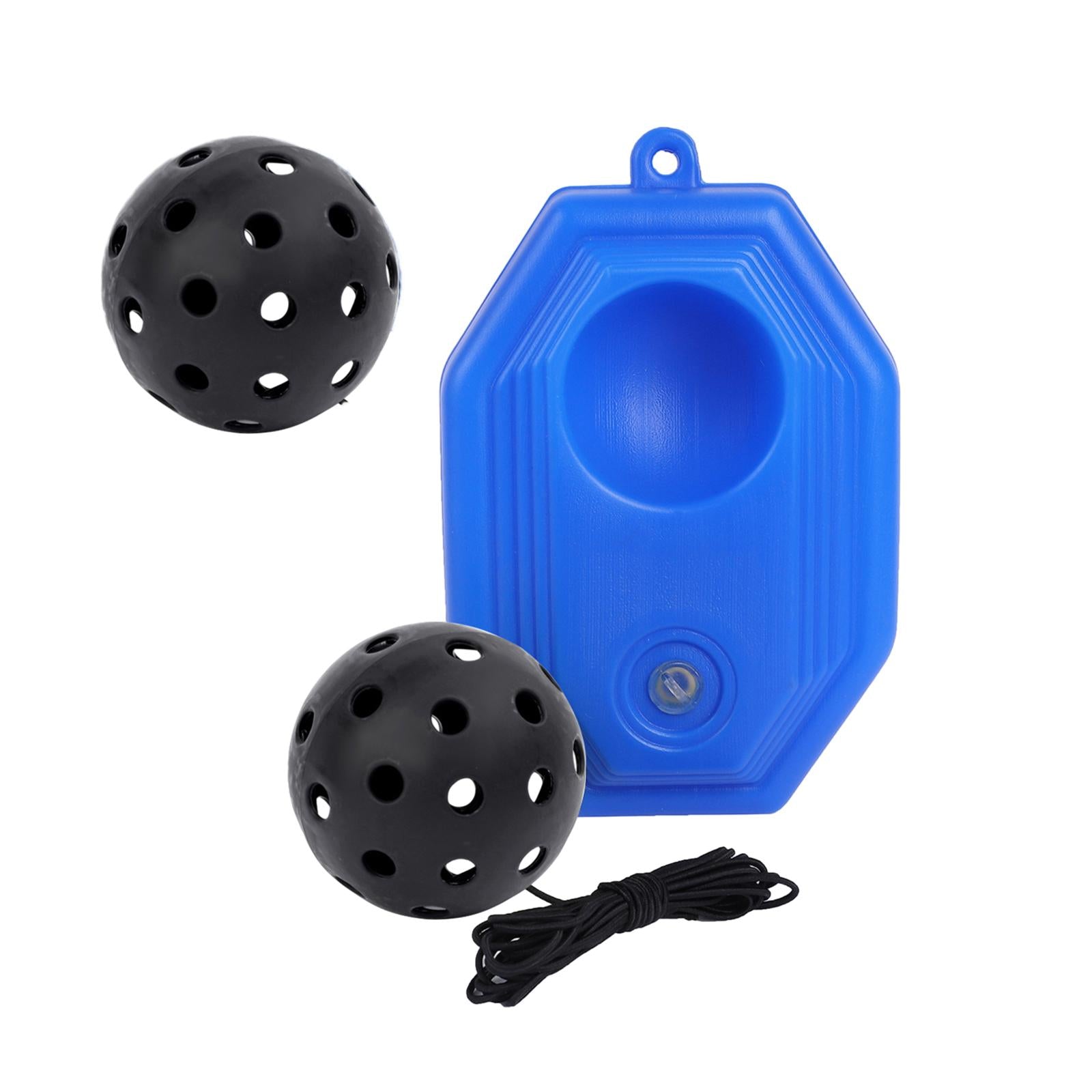 Pickleball Trainer Improve Speed Player Solo Training with Elastic Rope Ball Black