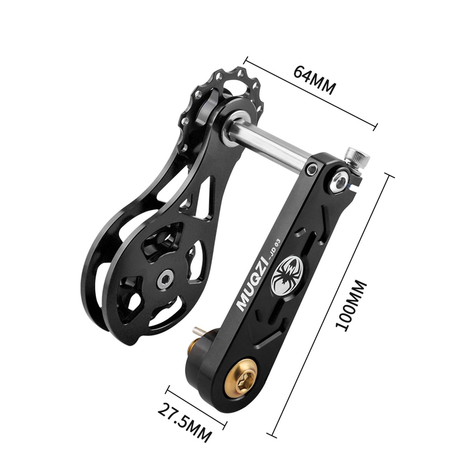 Bike Chain Tensioner Rear Derailleur Guide Aluminum Chain Adjuster Converter Black