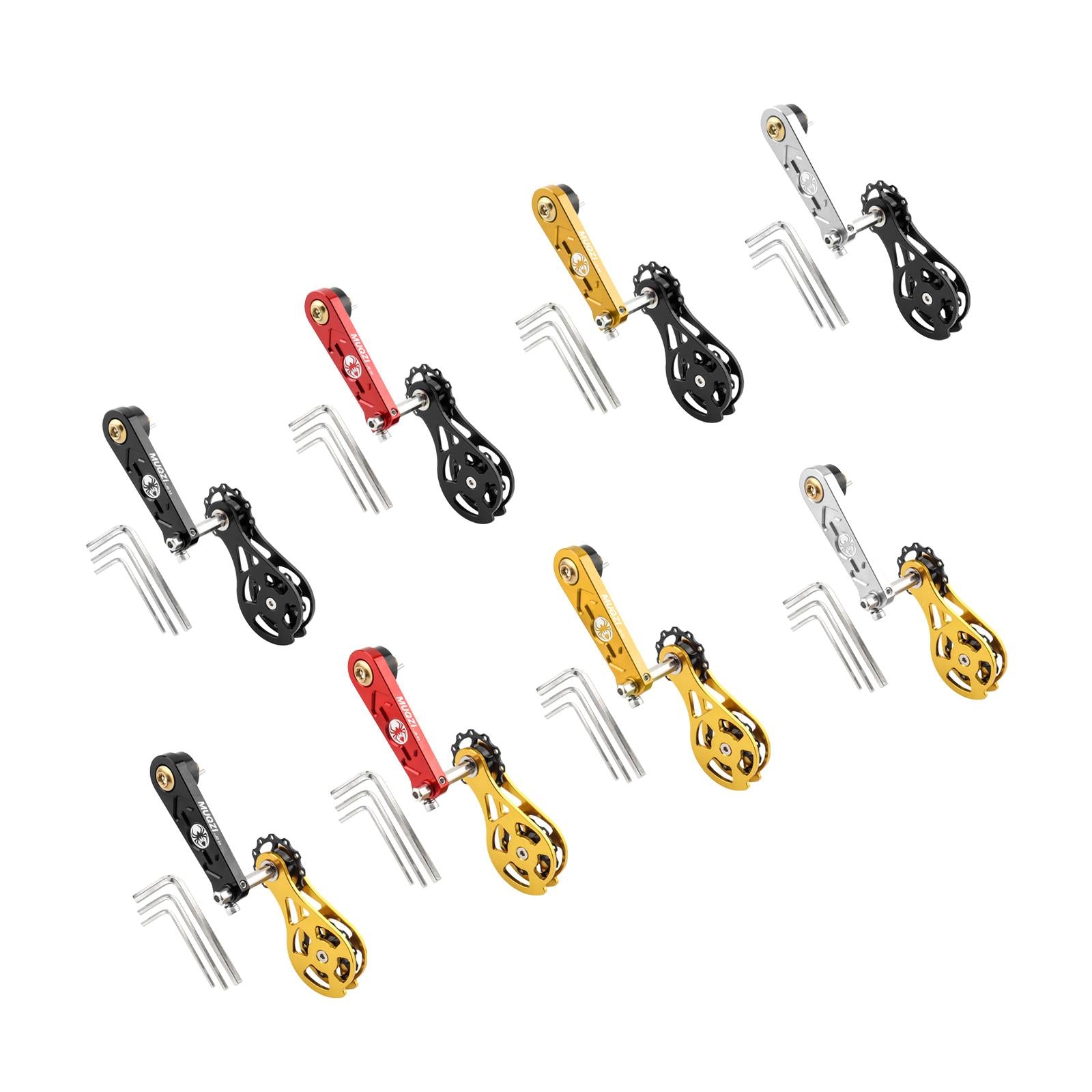 Bike Chain Tensioner Rear Derailleur Guide Aluminum Chain Adjuster Converter Black