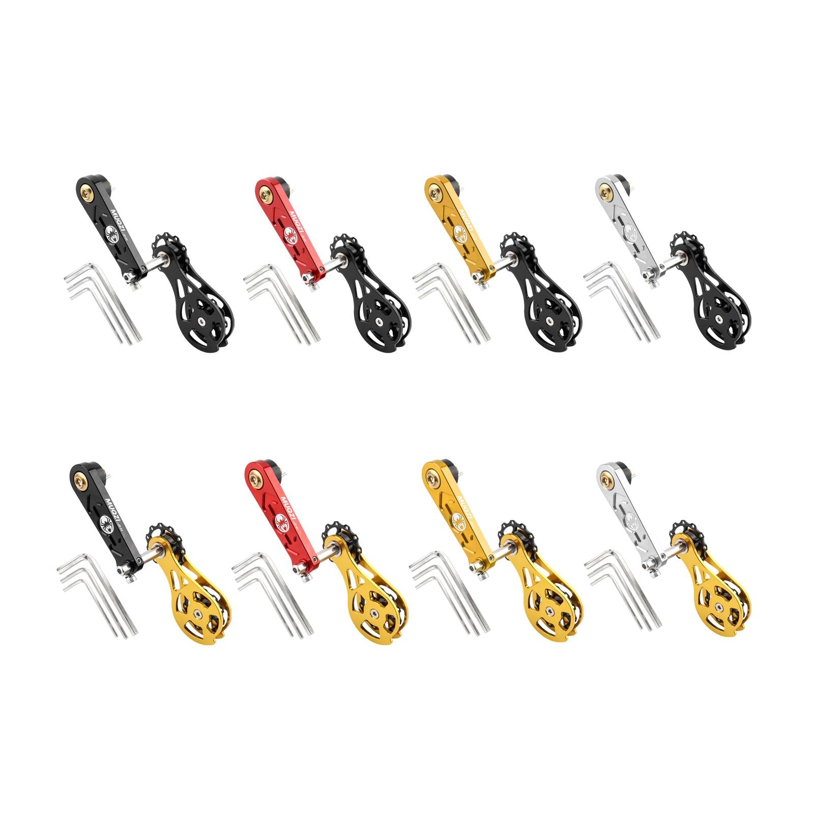 Bike Chain Tensioner Rear Derailleur Guide Aluminum Chain Adjuster Converter Black