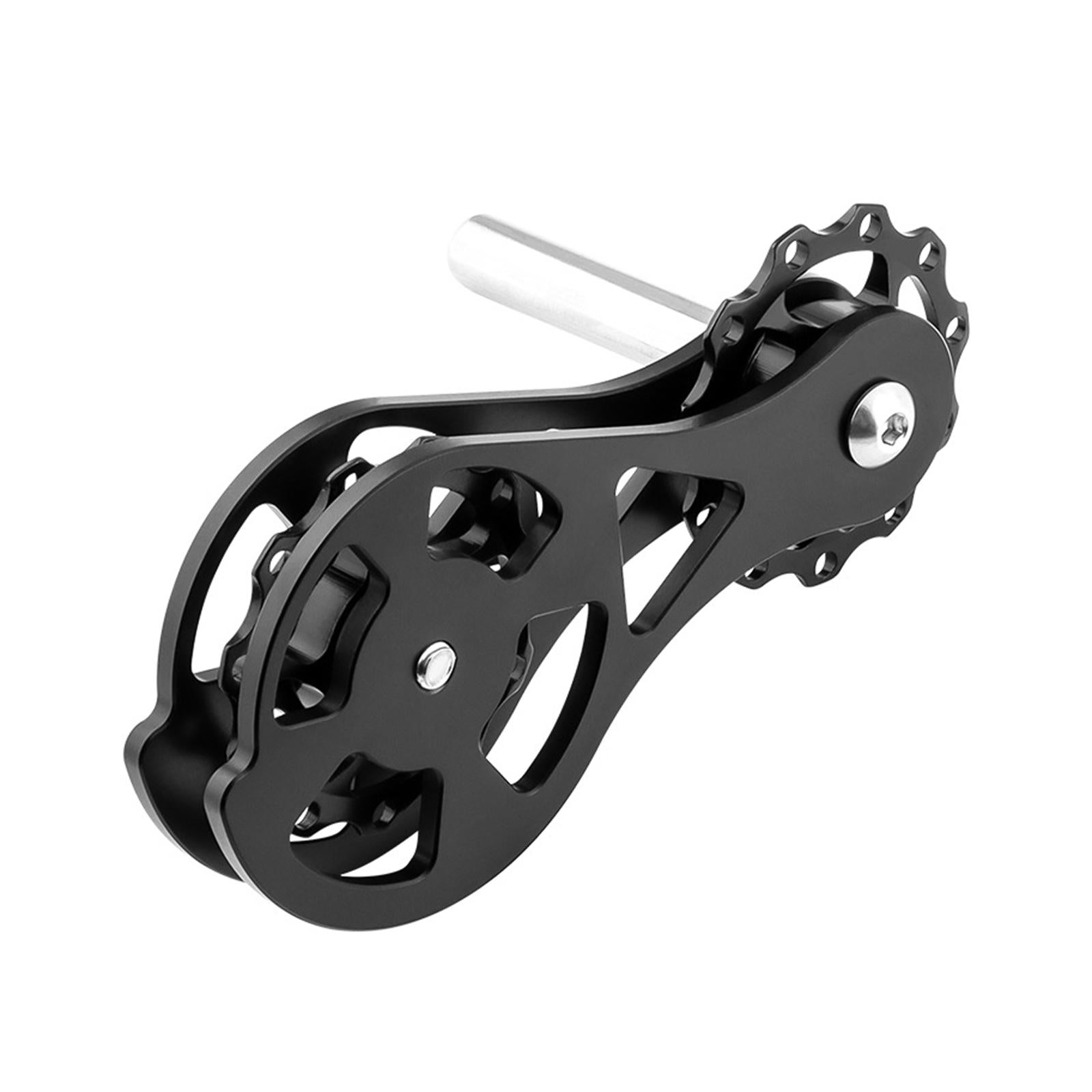 Bike Chain Tensioner Rear Derailleur Guide Aluminum Chain Adjuster Converter Black